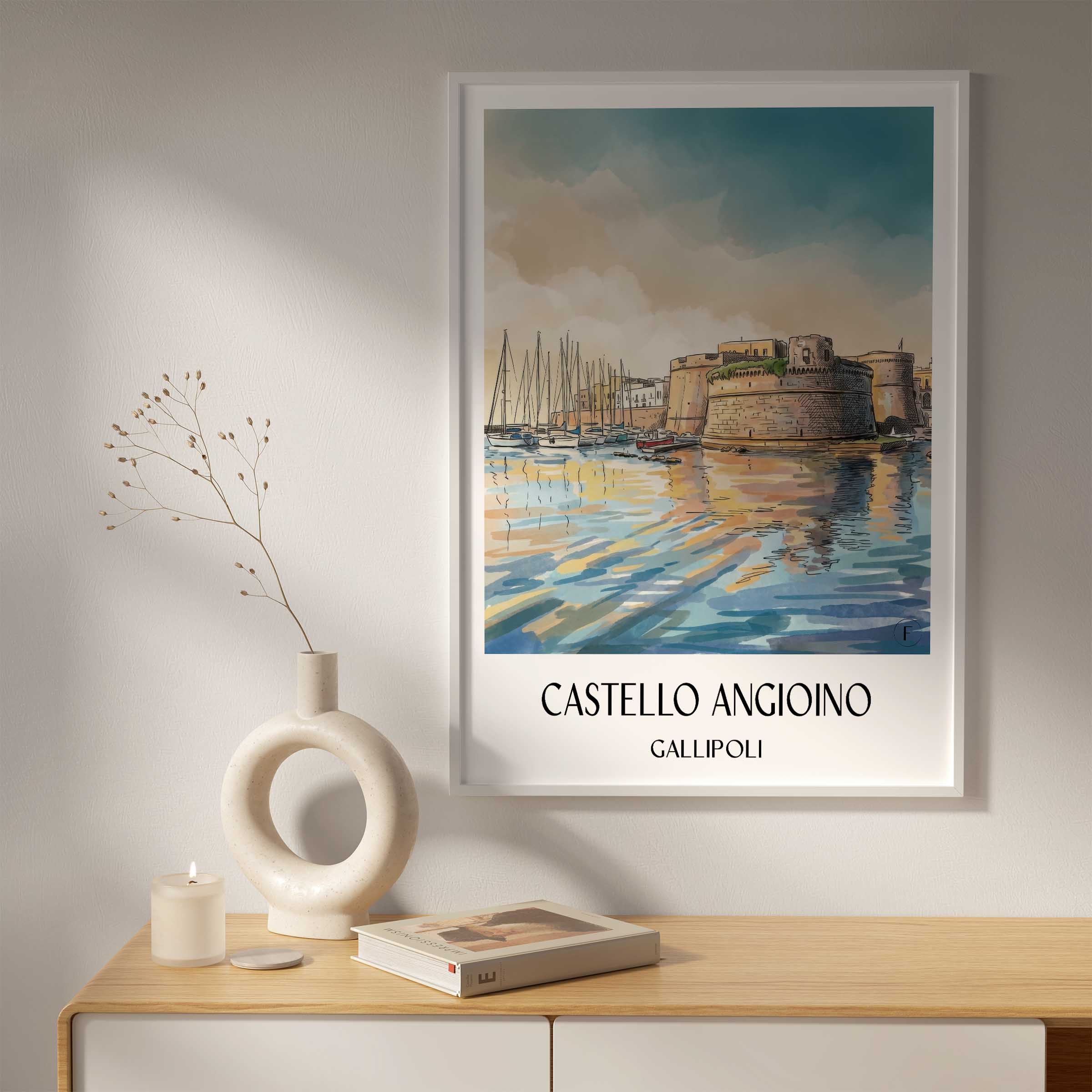 castello-angioino-gallipoli-italien-poster-aquarell
