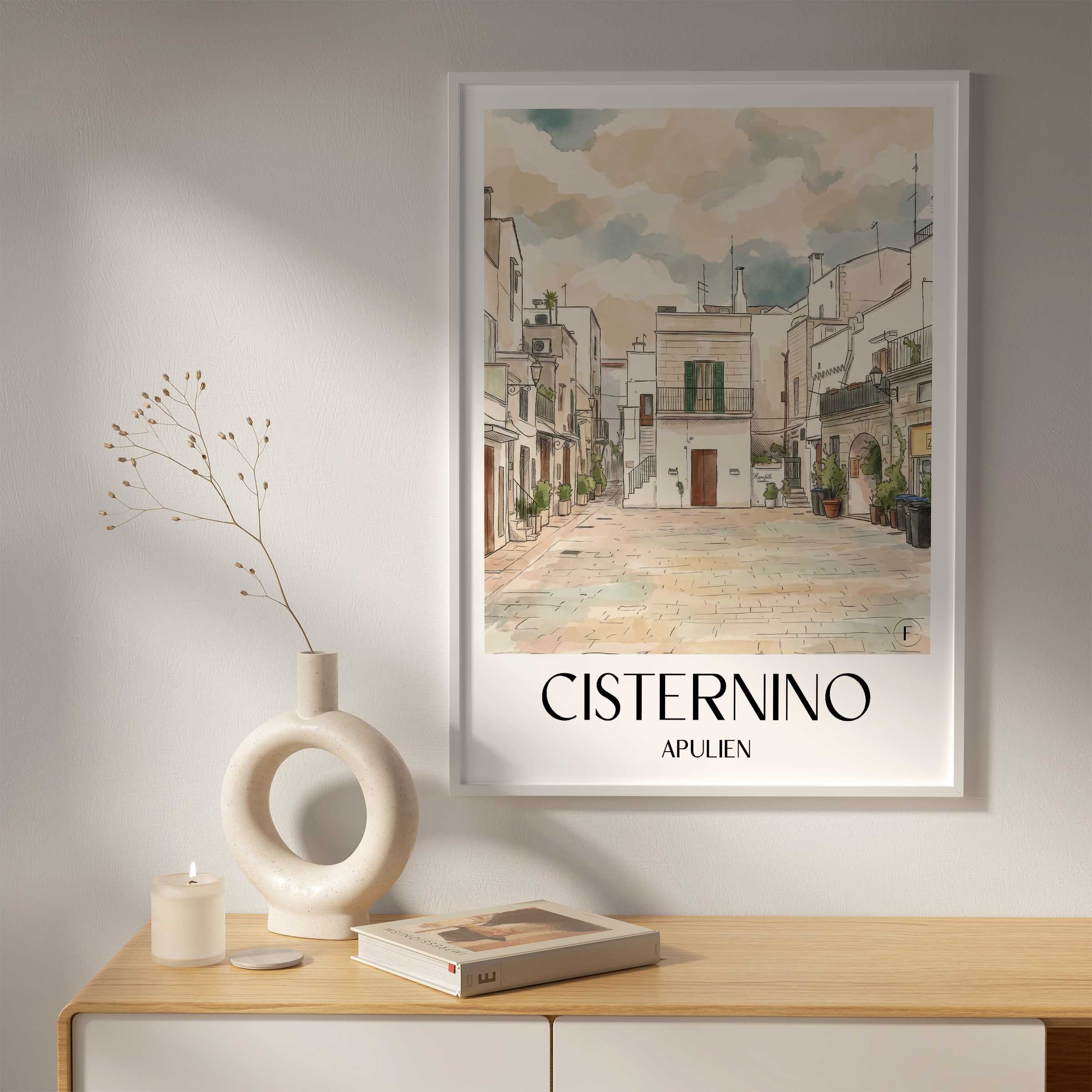cisternino-apulien-italien-poster-aquarell