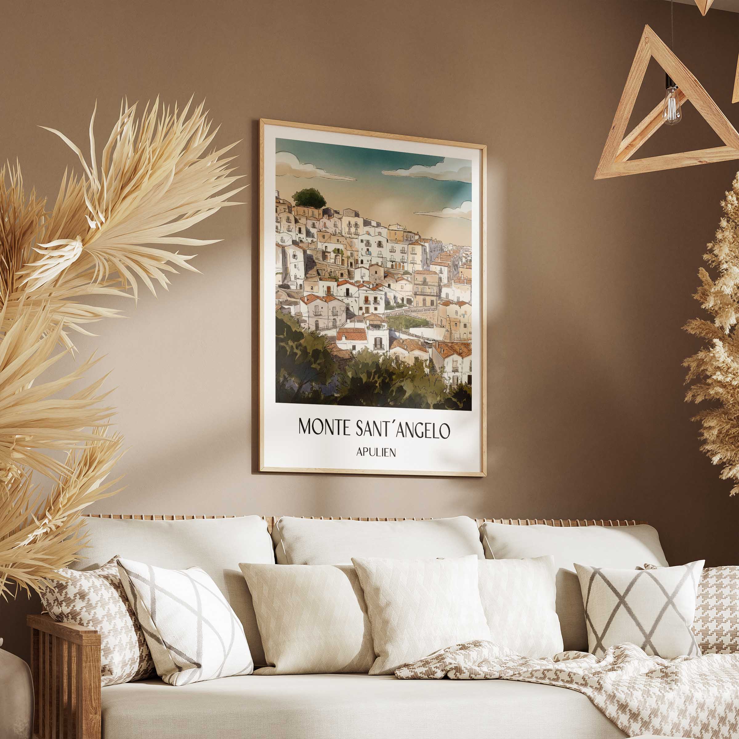 monte-sant´angelo-apulien-italien-poster-aquarell