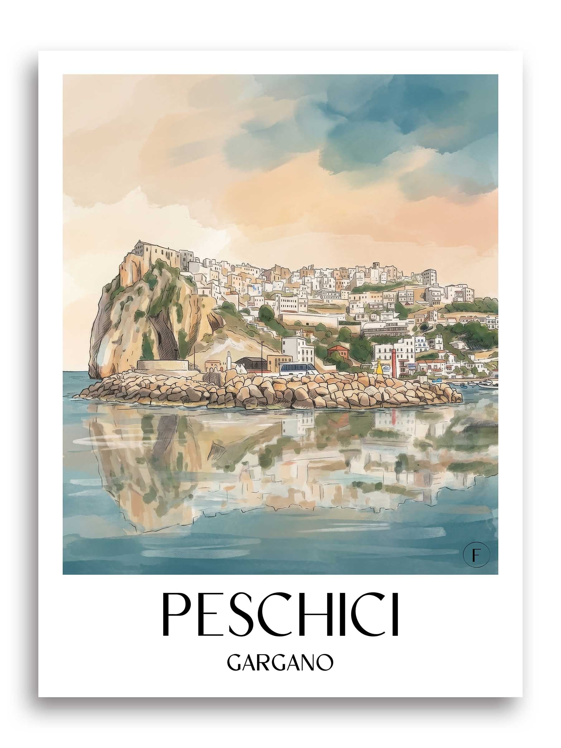 peschici-gargano-italien-poster-aquarell