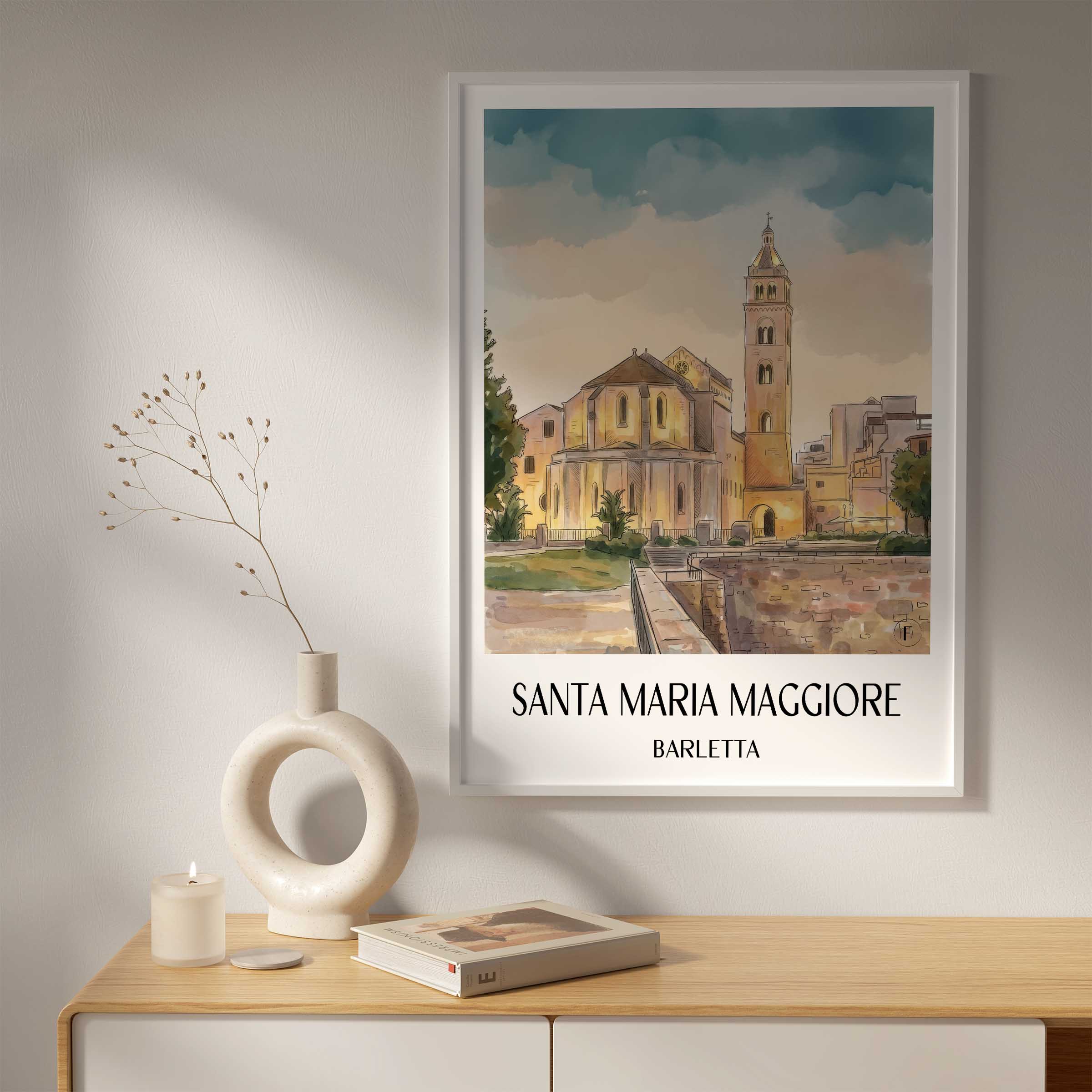 santa-maria-maggiore-barletta-italien-poster-aquarell