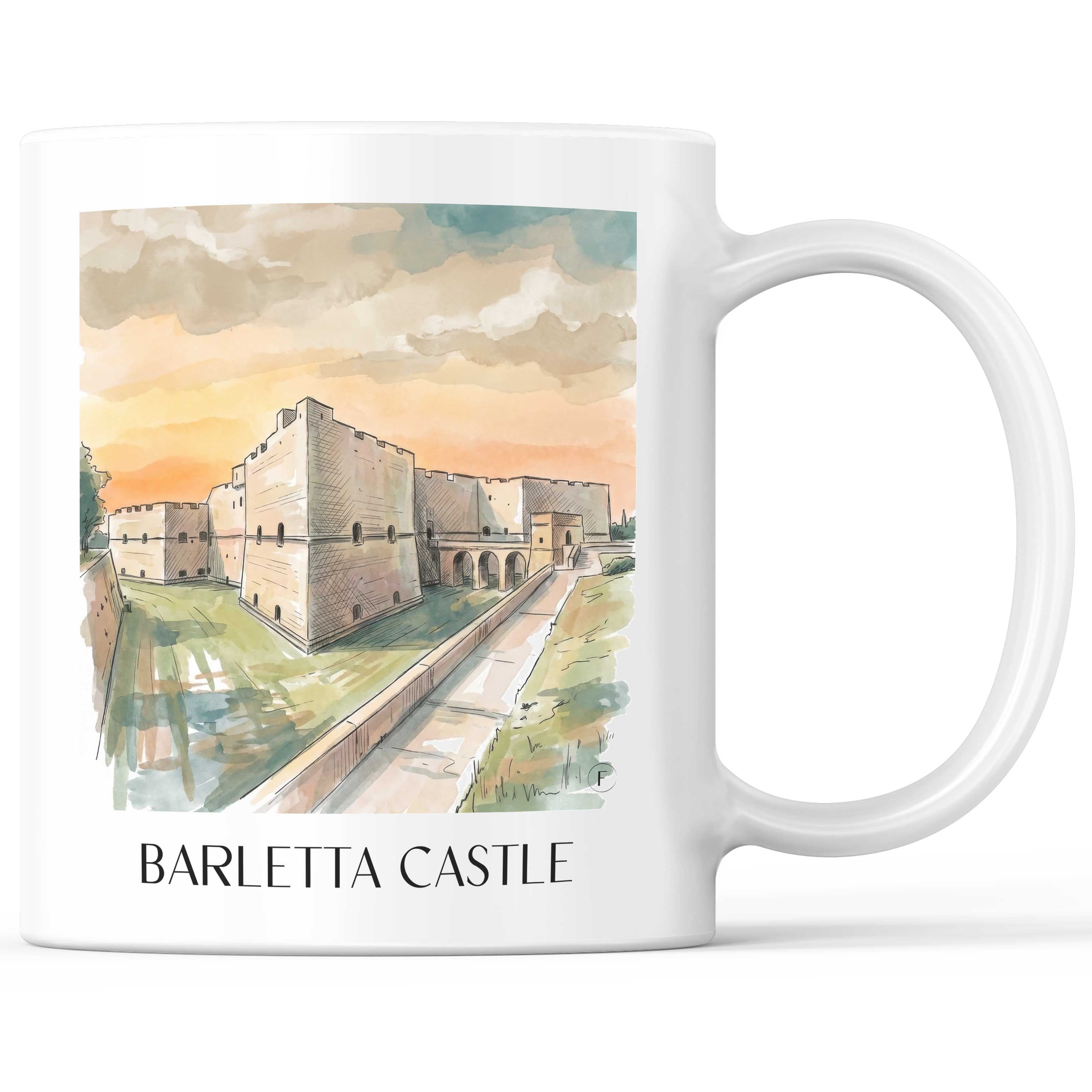 Castello di Barletta Kaffeebecher - Apulien - Italien Becher - Kaffeetasse im Aquarell Stil
