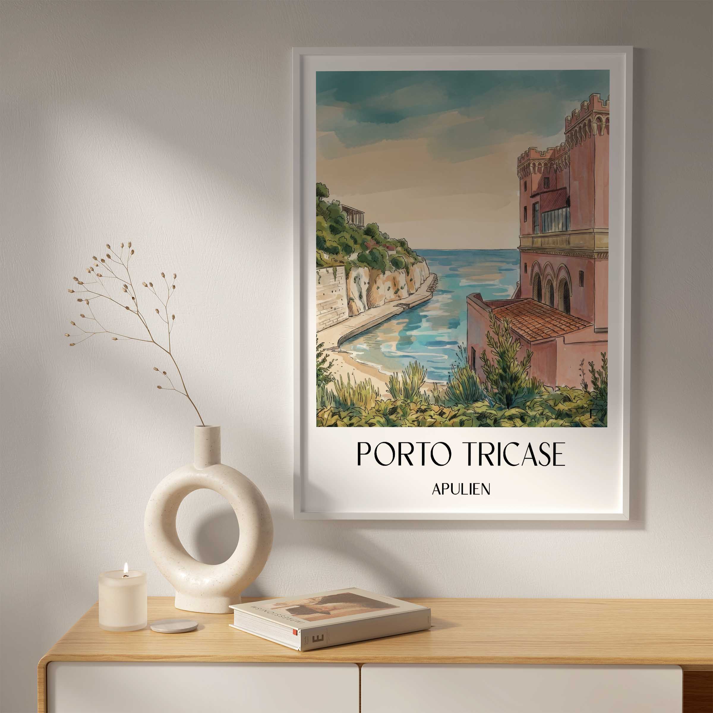porto-tricase-apulien-italien-poster-aquarell