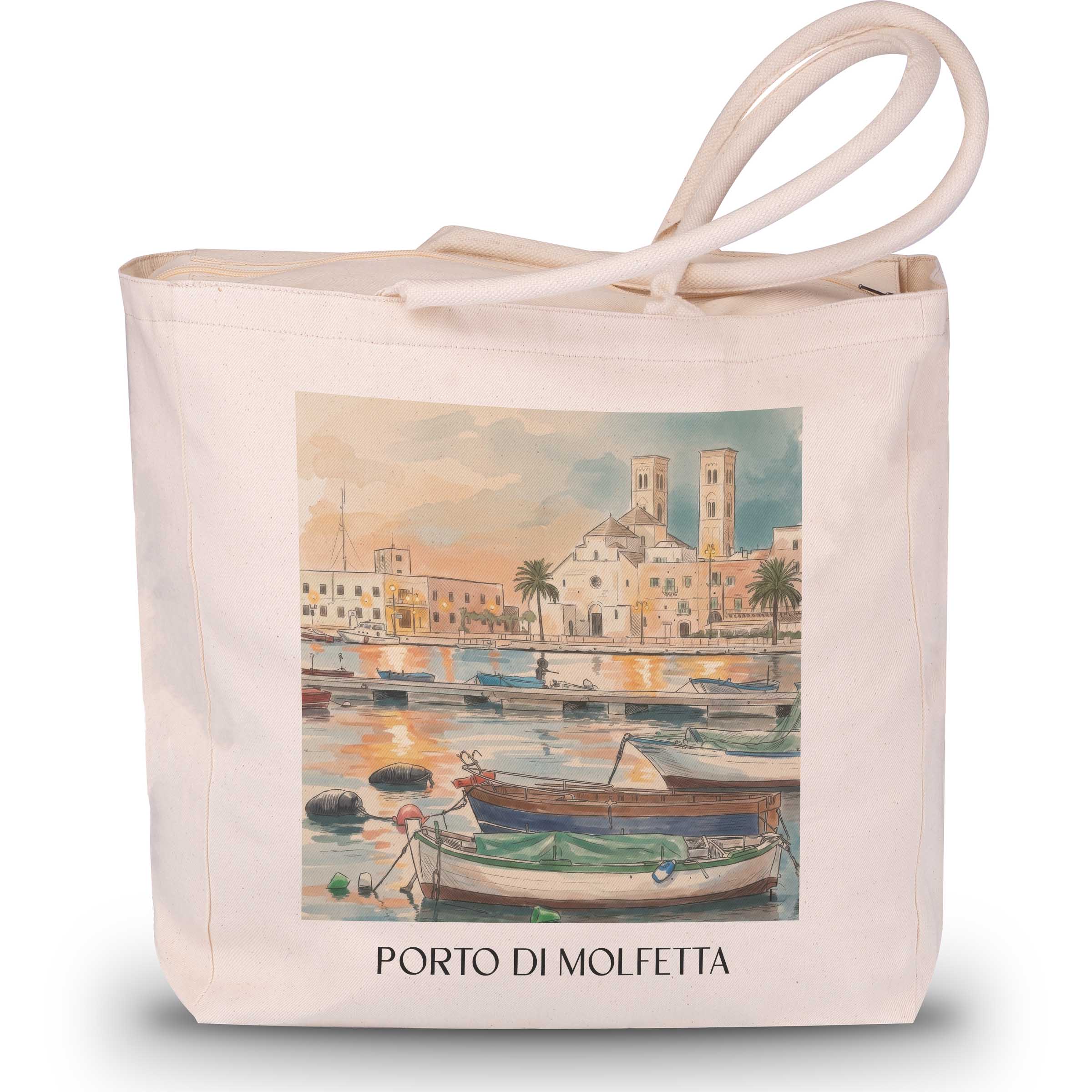porto-di-molfetta-apulien-italien-einkaufstasche-aquarell