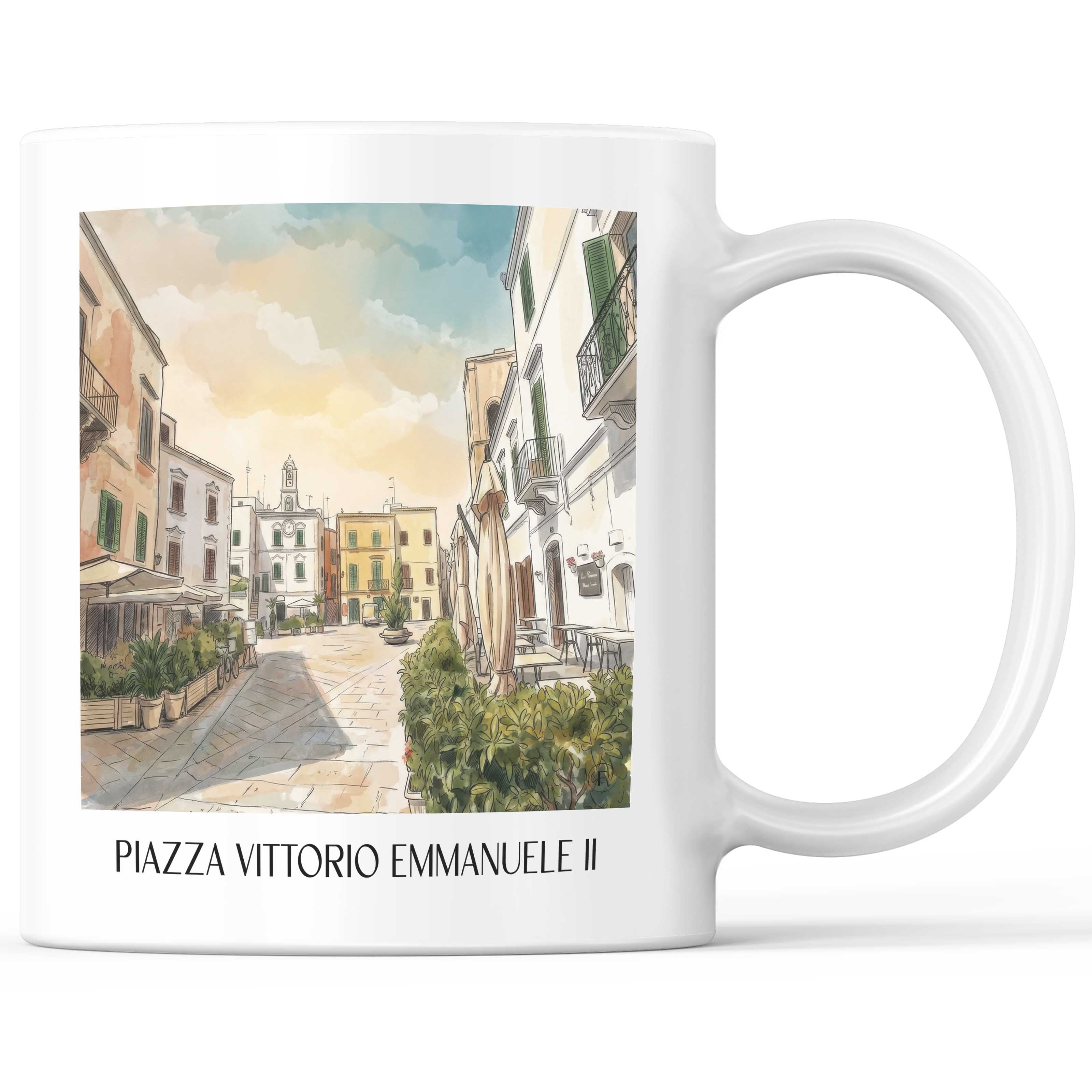 piazza-vittorio-emmanuele-ii-polignano-a-mare-italien-kaffeebecher-aquarell