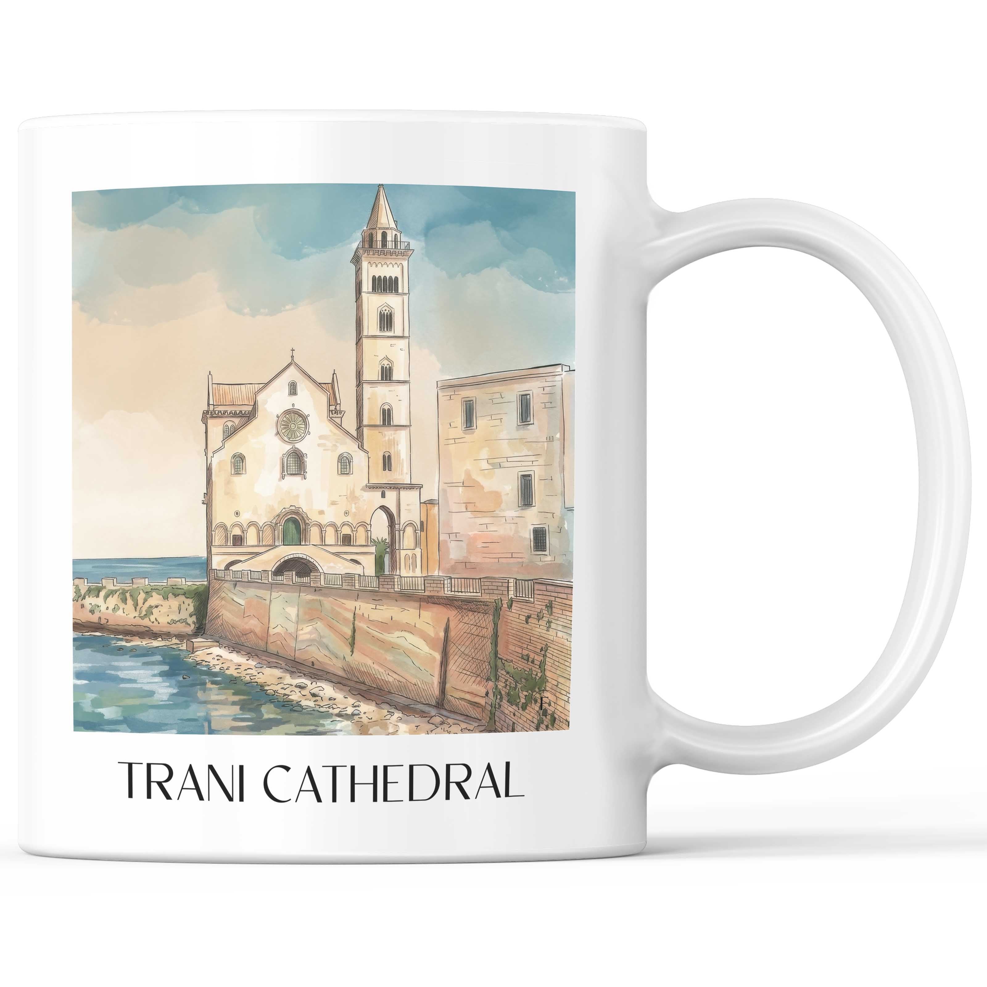 Kathedrale von Trani Kaffeebecher - Apulien - Italien Becher - Kaffeetasse im Aquarell Stil