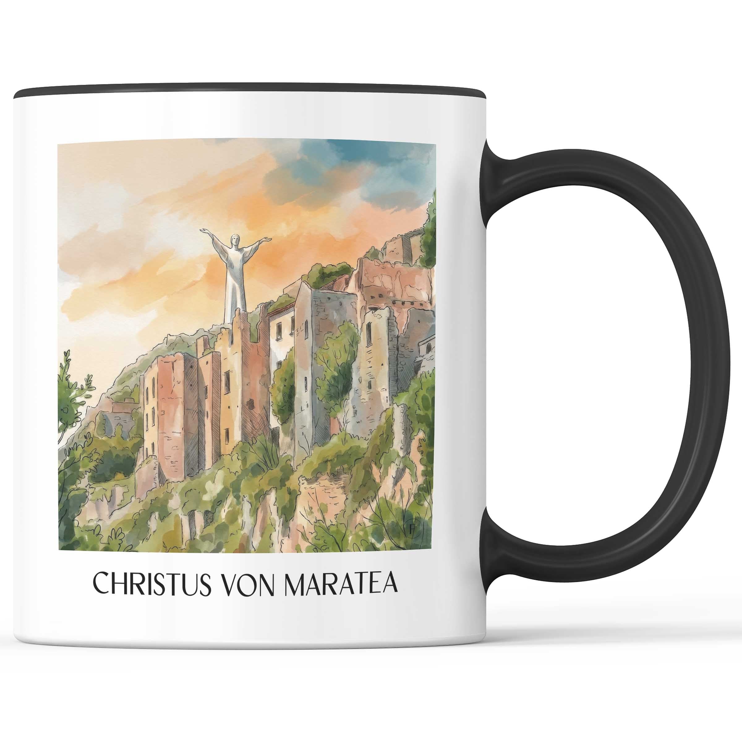 christus-von-maratea-basilikata-italien-kaffeebecher-aquarell