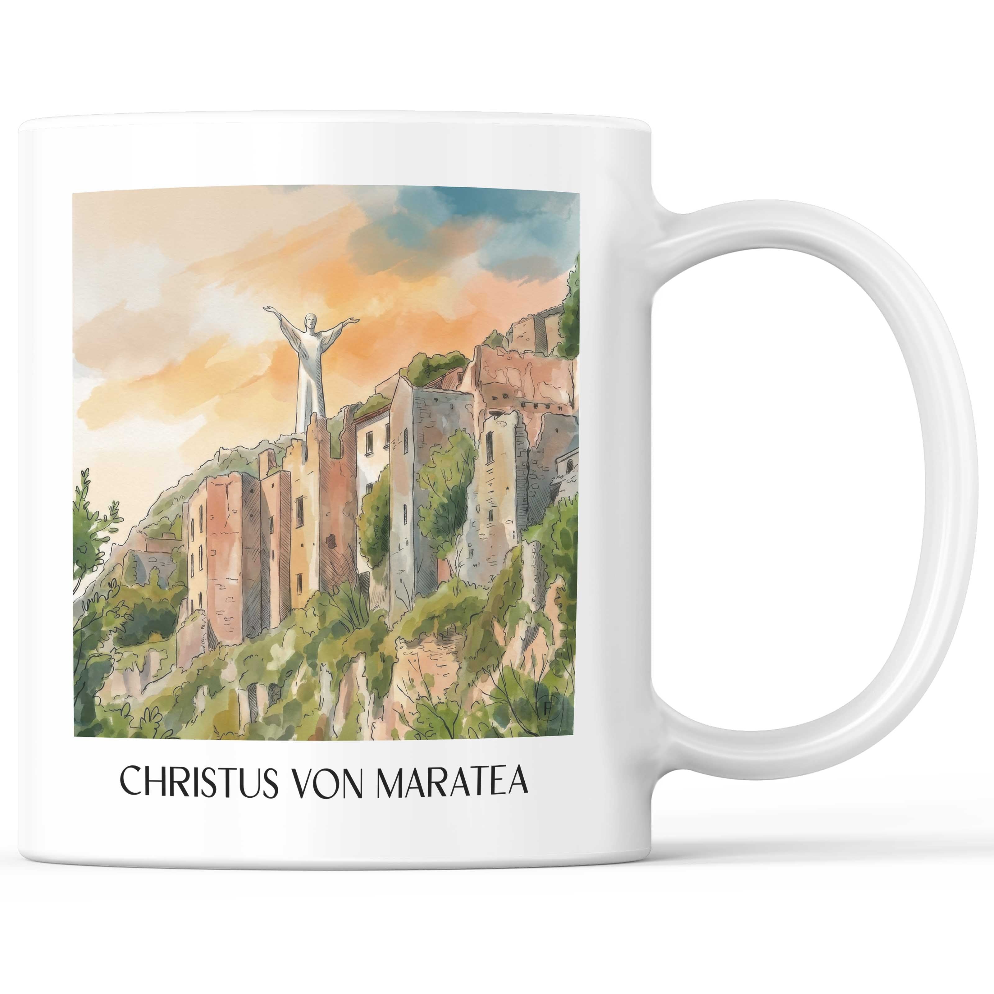christus-von-maratea-basilikata-italien-kaffeebecher-aquarell