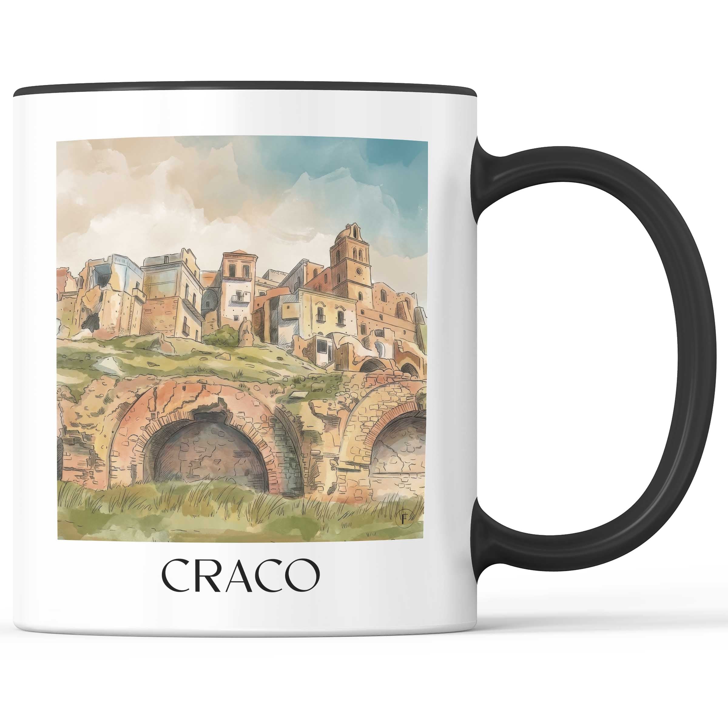 craco-basilikata-italien-kaffeebecher-aquarell