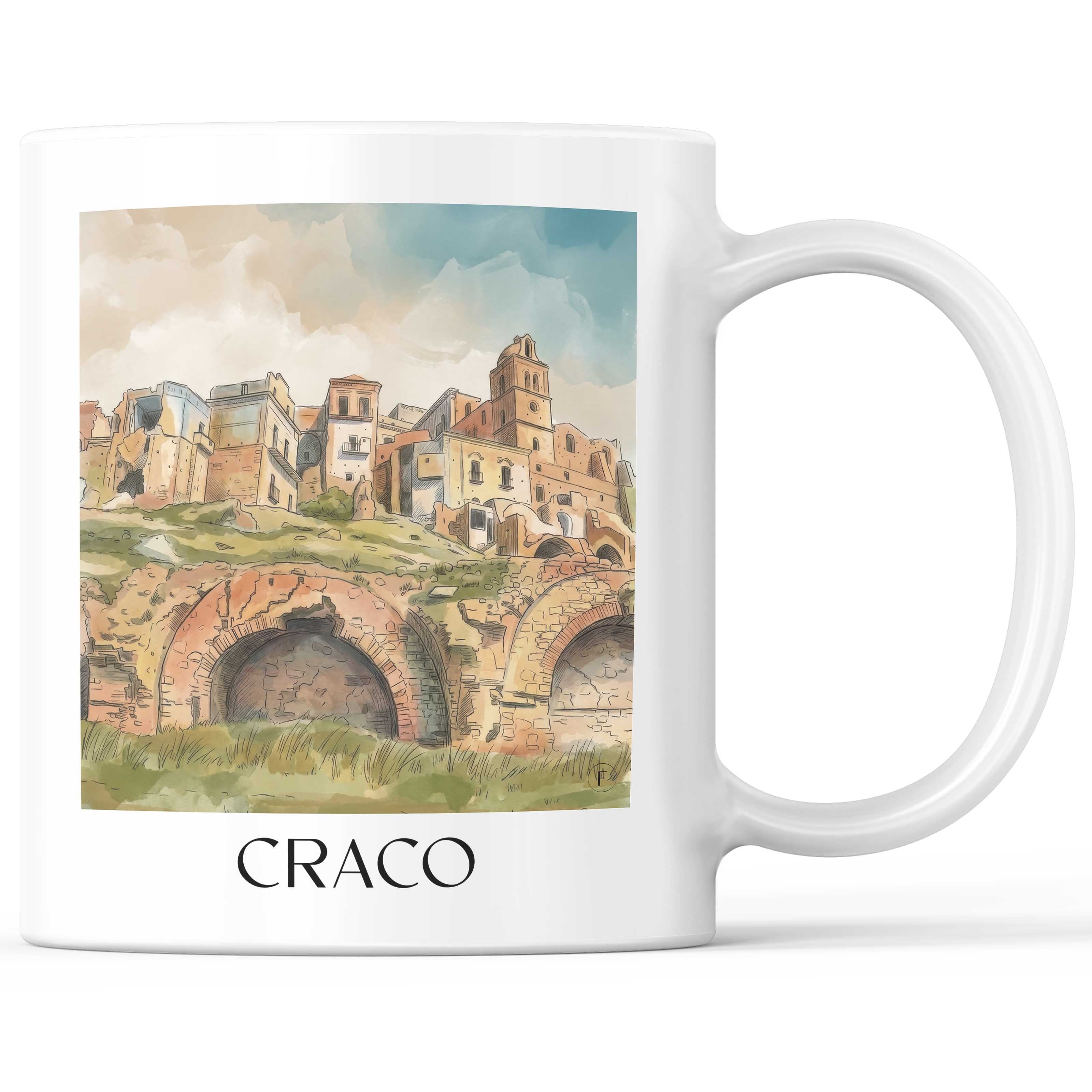 craco-basilikata-italien-kaffeebecher-aquarell