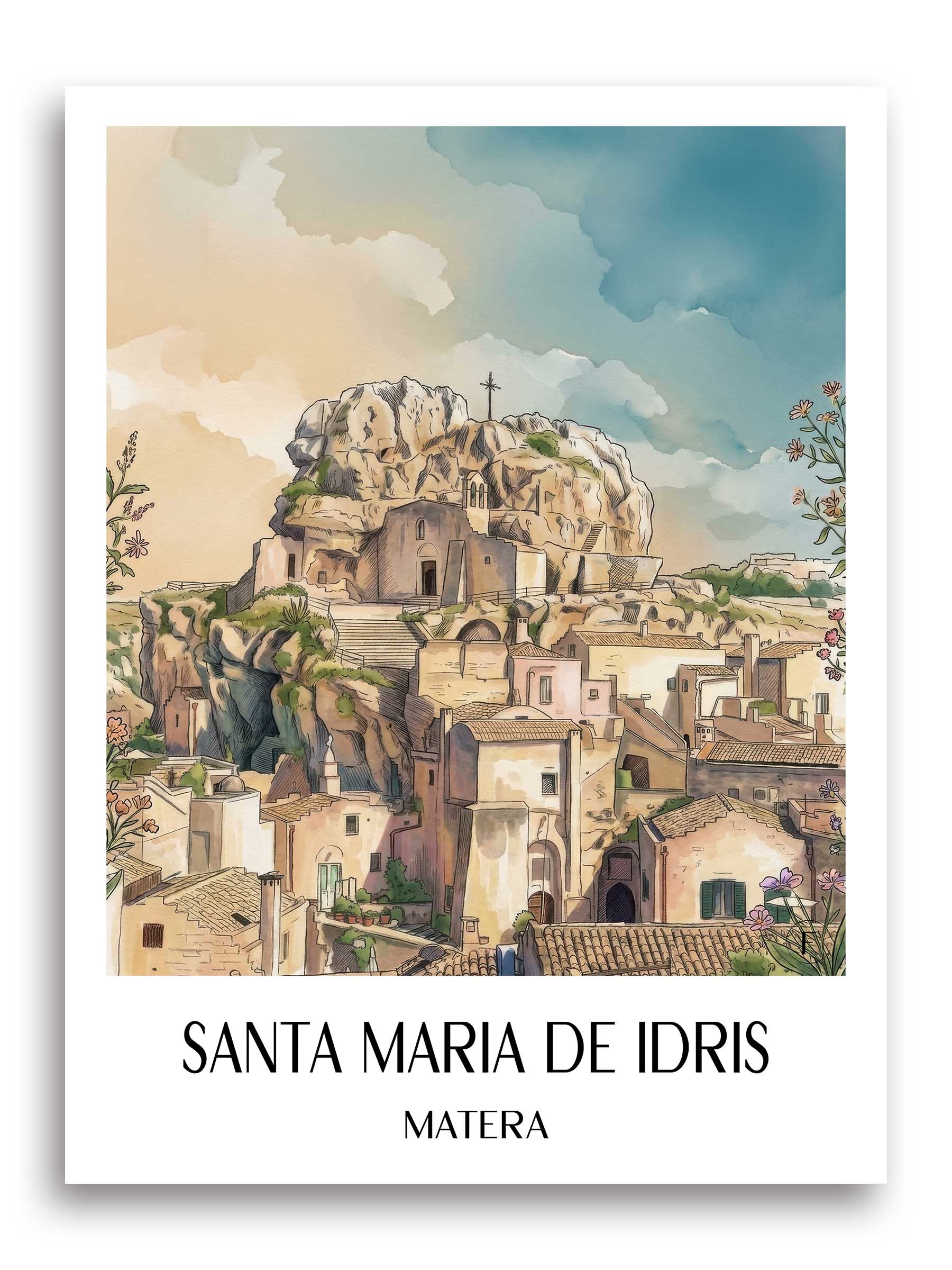 santa-maria-de-idris-matera-italien-poster-aquarell