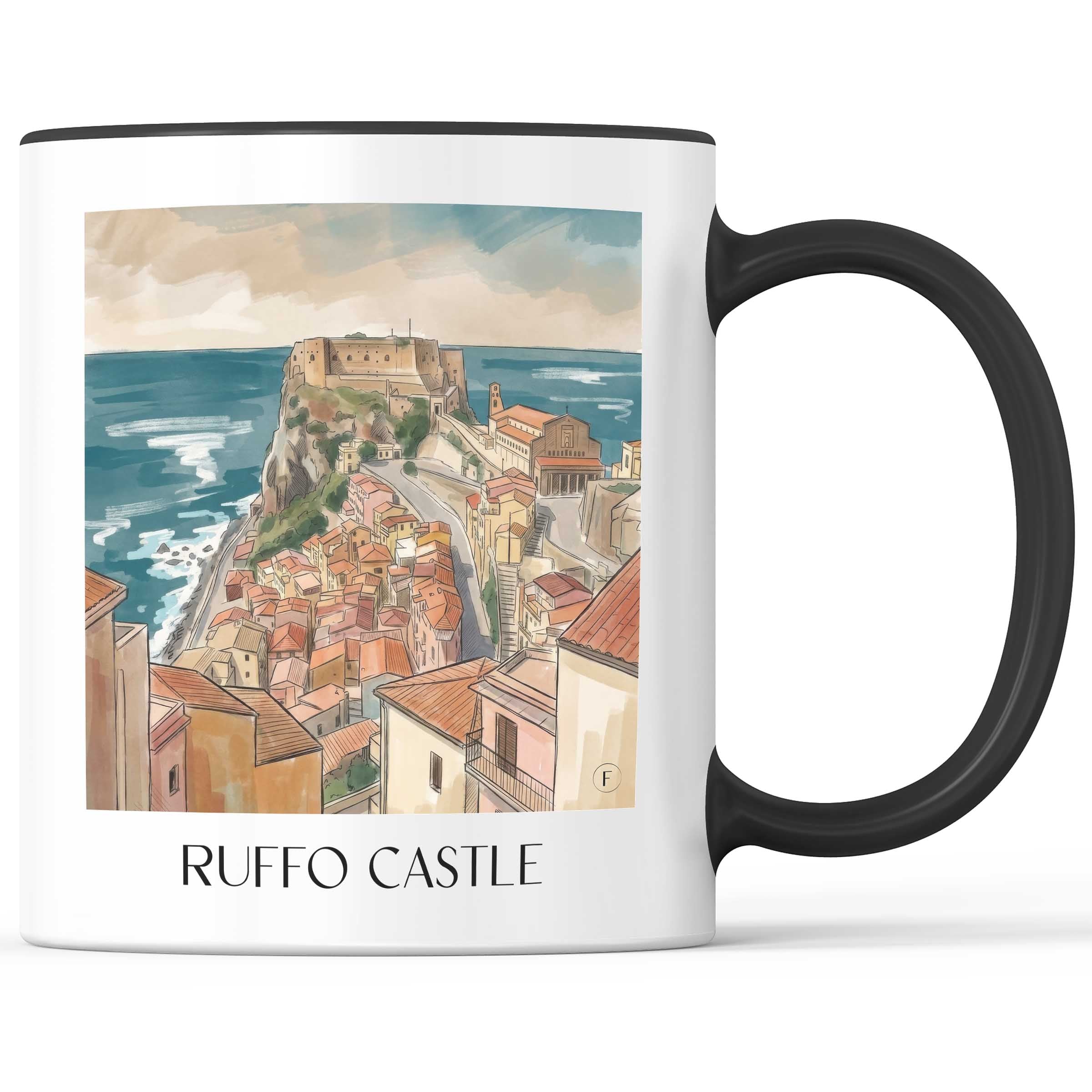 Burg Ruffo Kaffeebecher - Scilla - Italien Becher - Kaffeetasse im Aquarell Stil