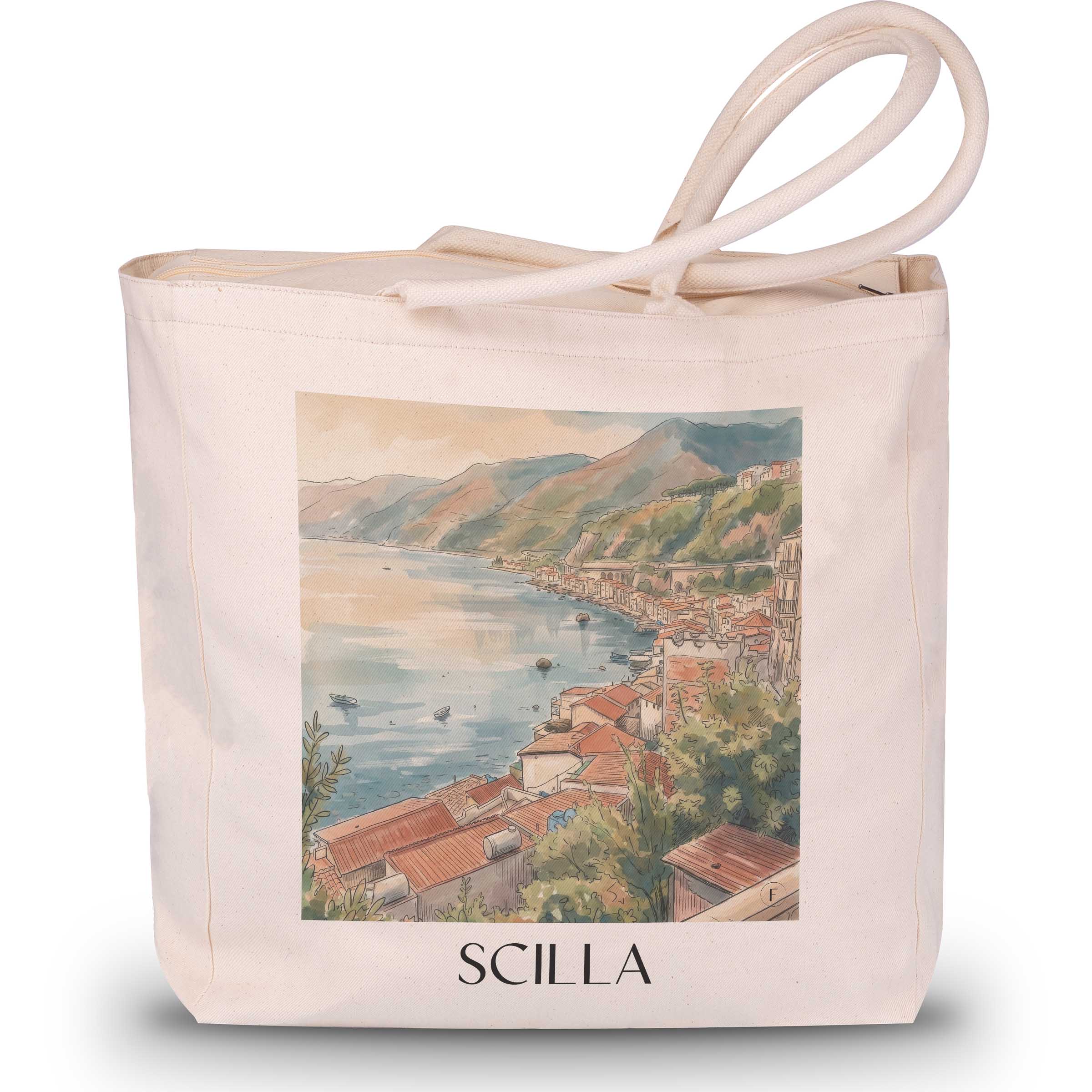 scilla-kalabrien-italien-einkaufstasche-aquarell