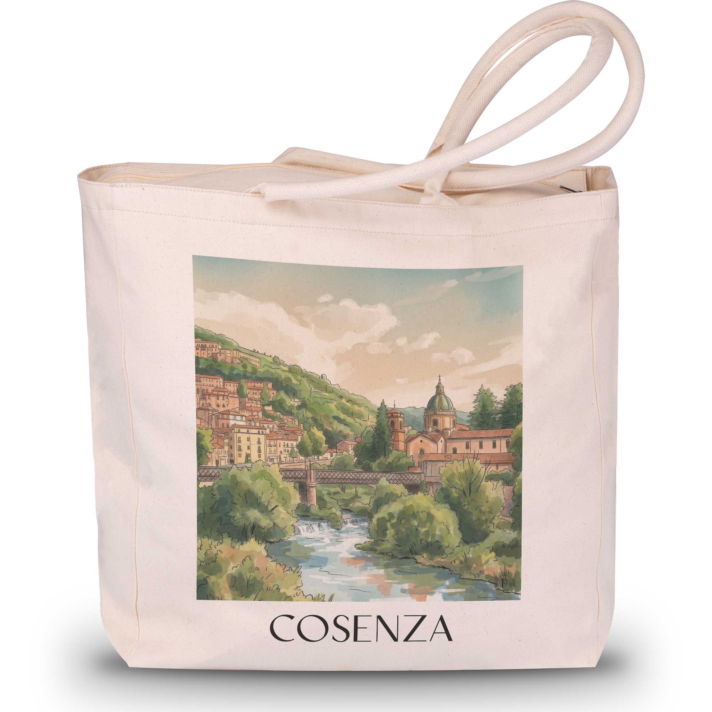 cosenza-kalabrien-italien-einkaufstasche-aquarell