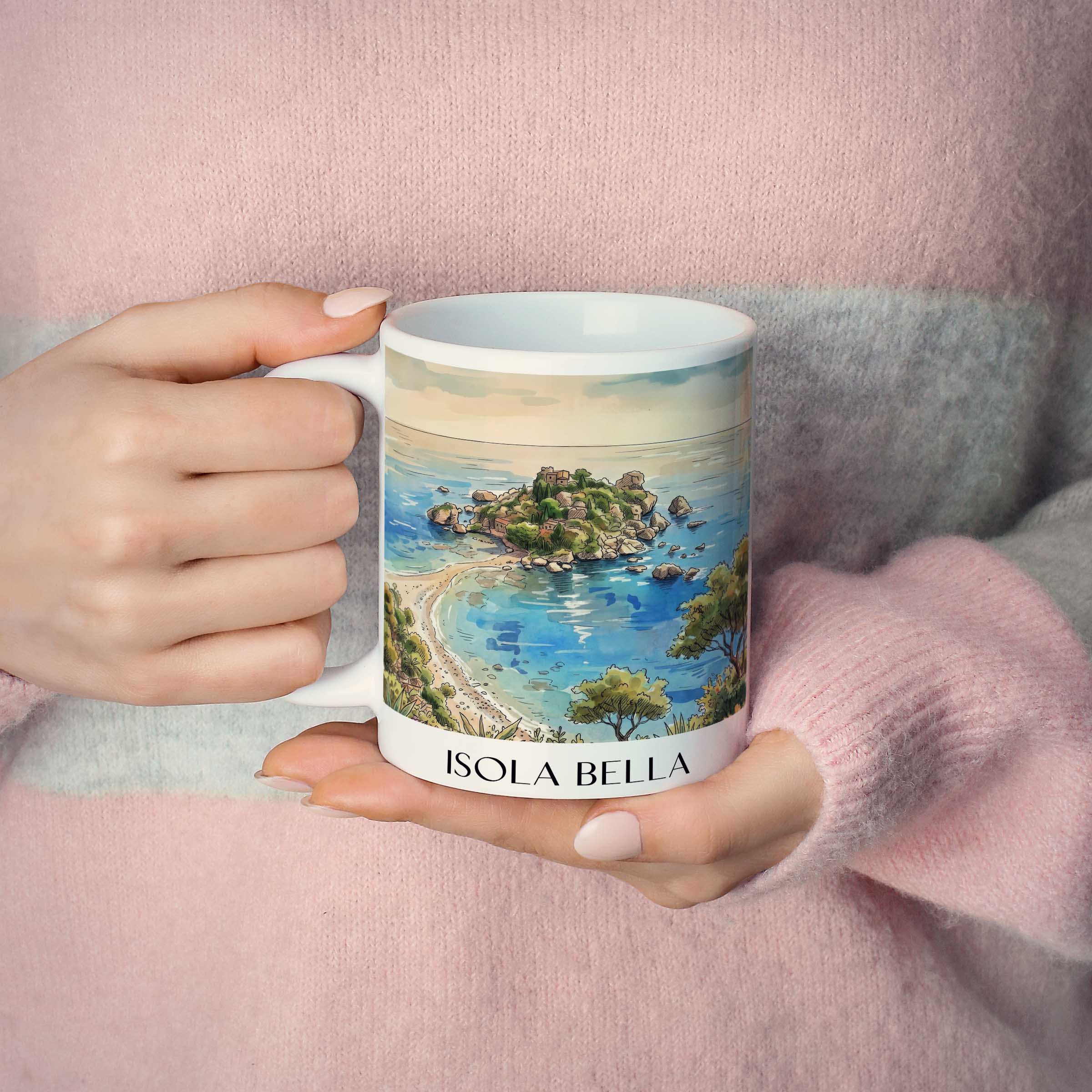 isola-bella-taormina-italien-kaffeebecher-aquarell