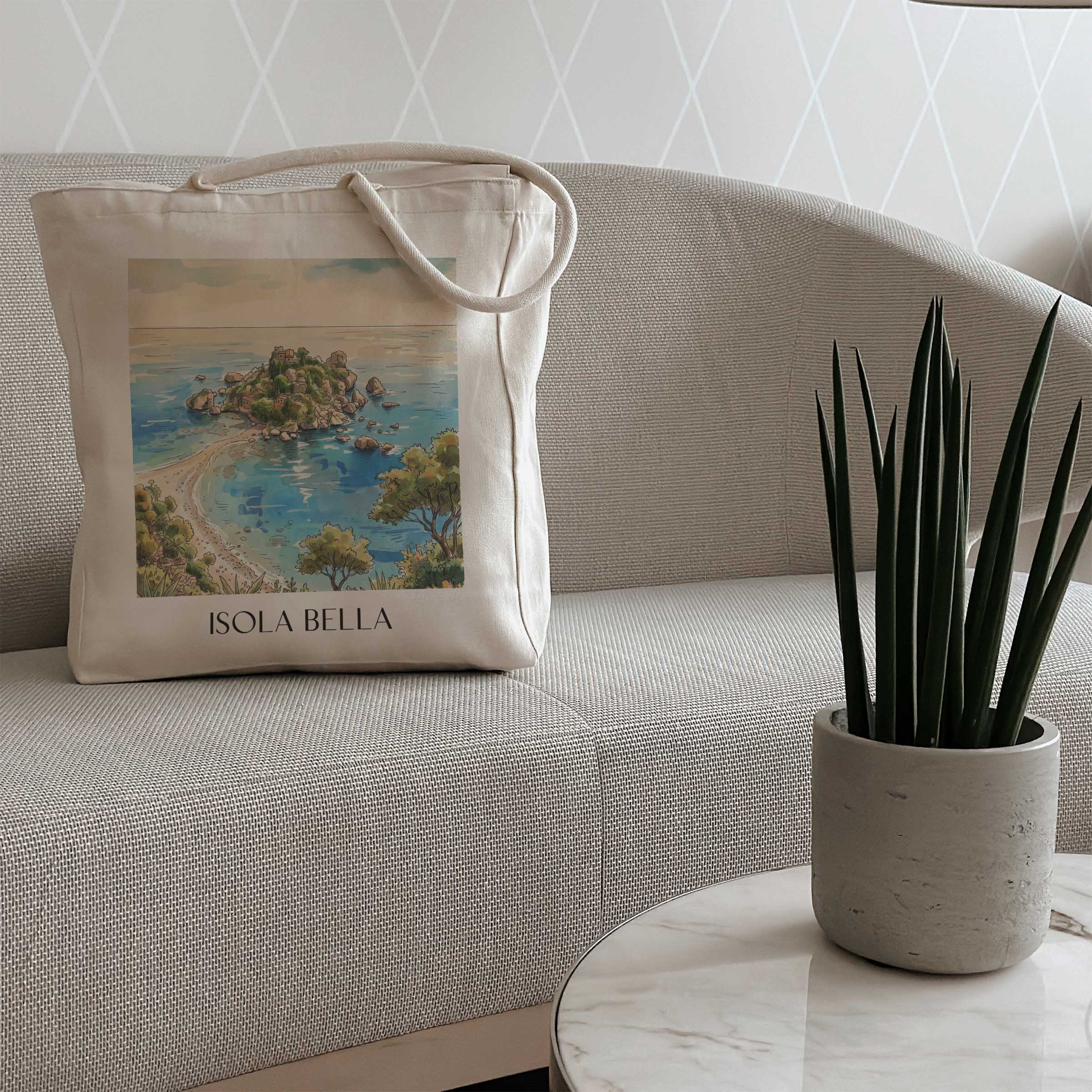 isola-bella-taormina-italien-einkaufstasche-aquarell
