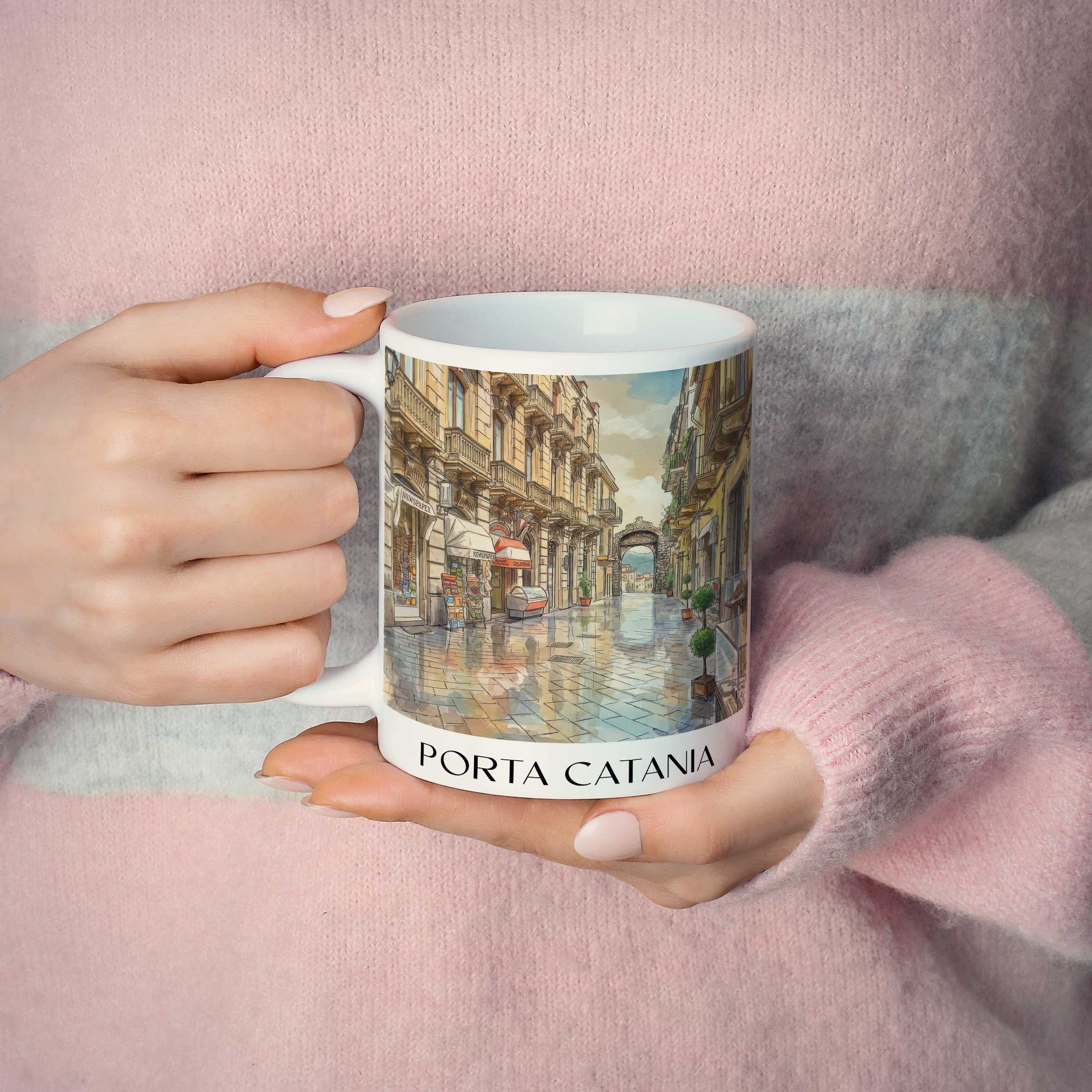 porta-catania-taormina-italien-kaffeebecher-aquarell