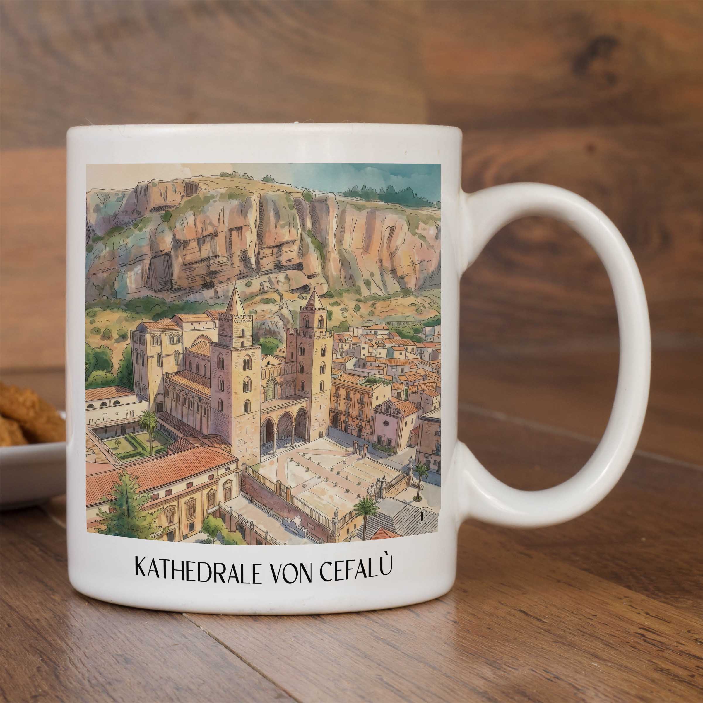 kathedrale-von-cefalù-sizilien-italien-kaffeebecher-aquarell