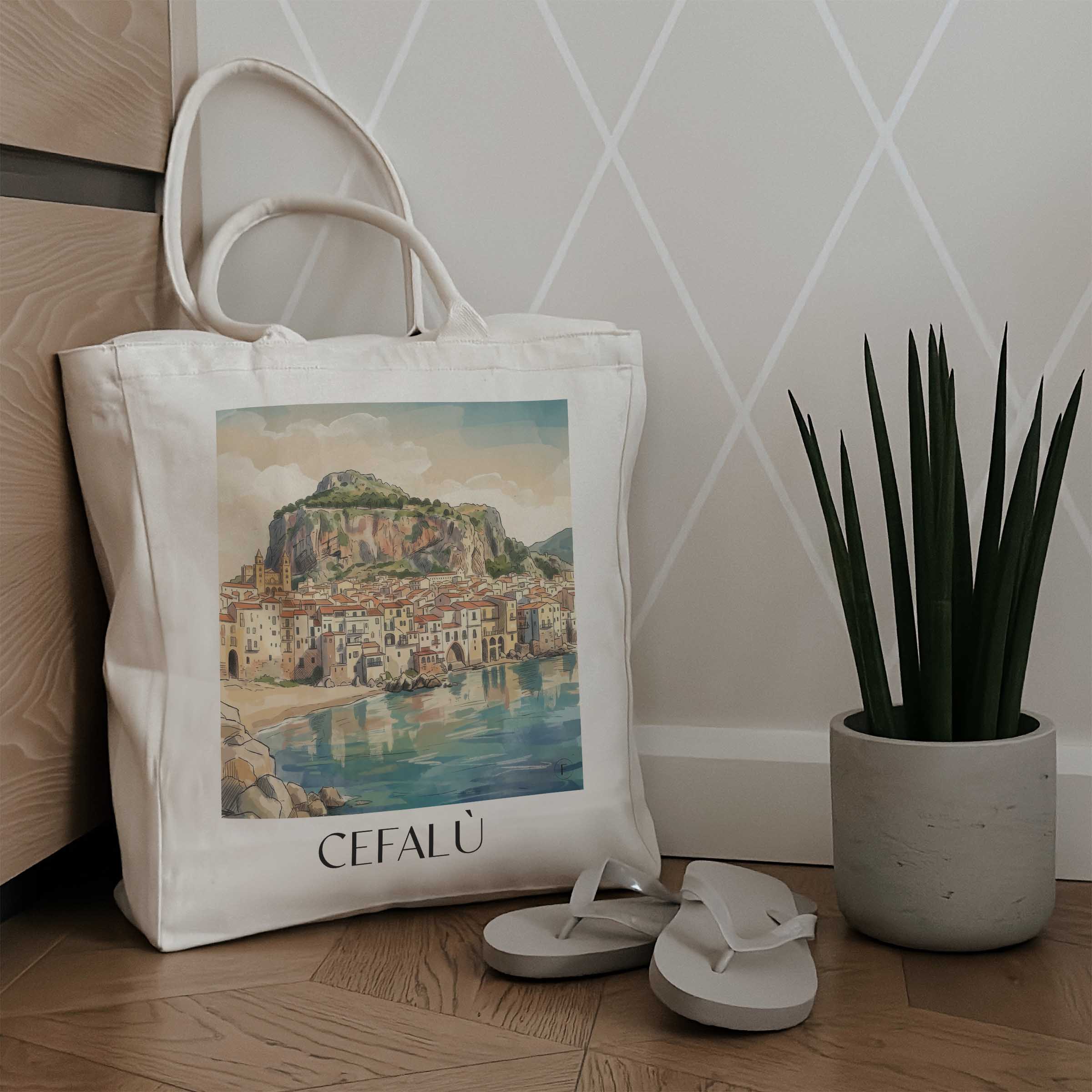 cefalù--sizilien-italien-einkaufstasche-aquarell
