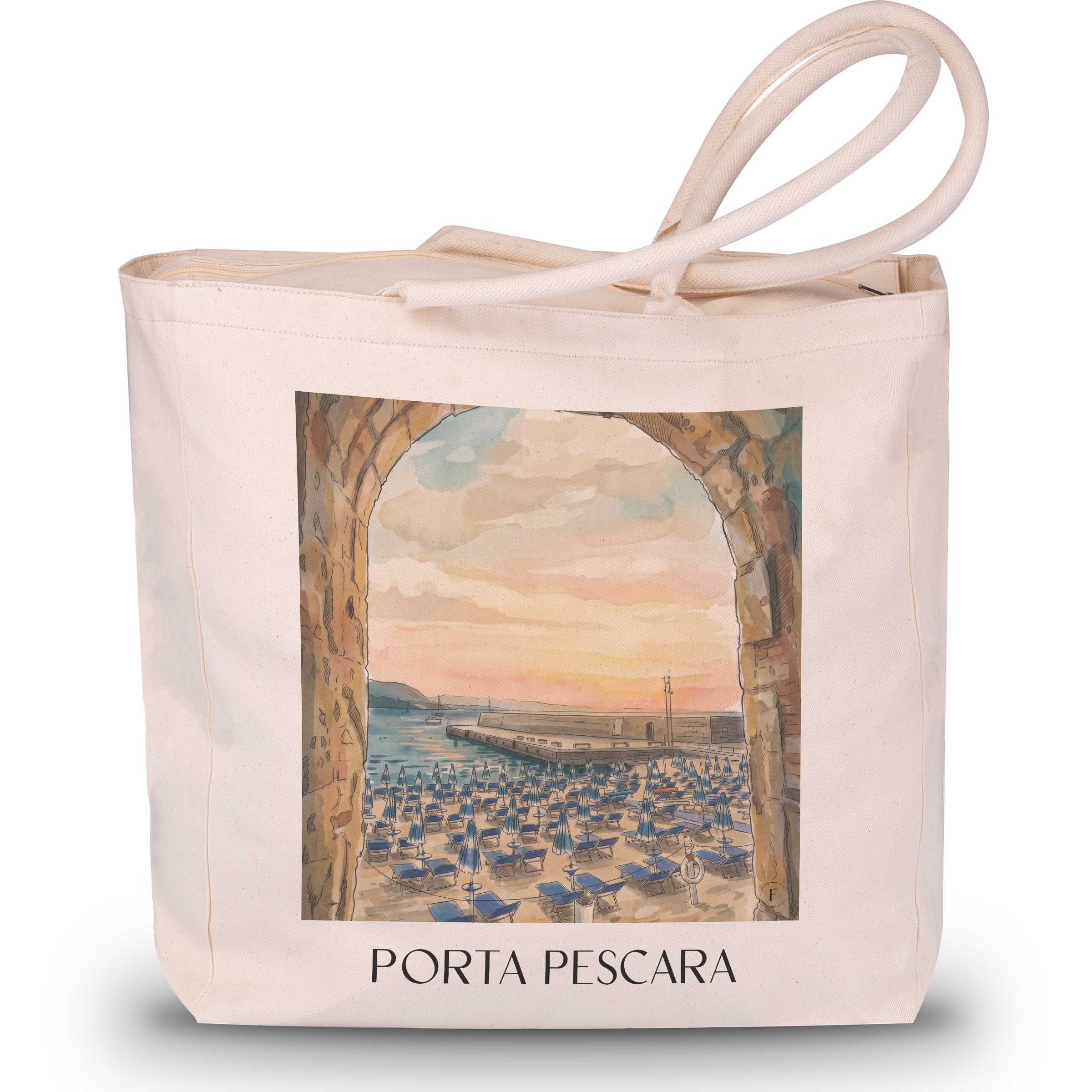 porta-pescara-cefalù-italien-einkaufstasche-aquarell