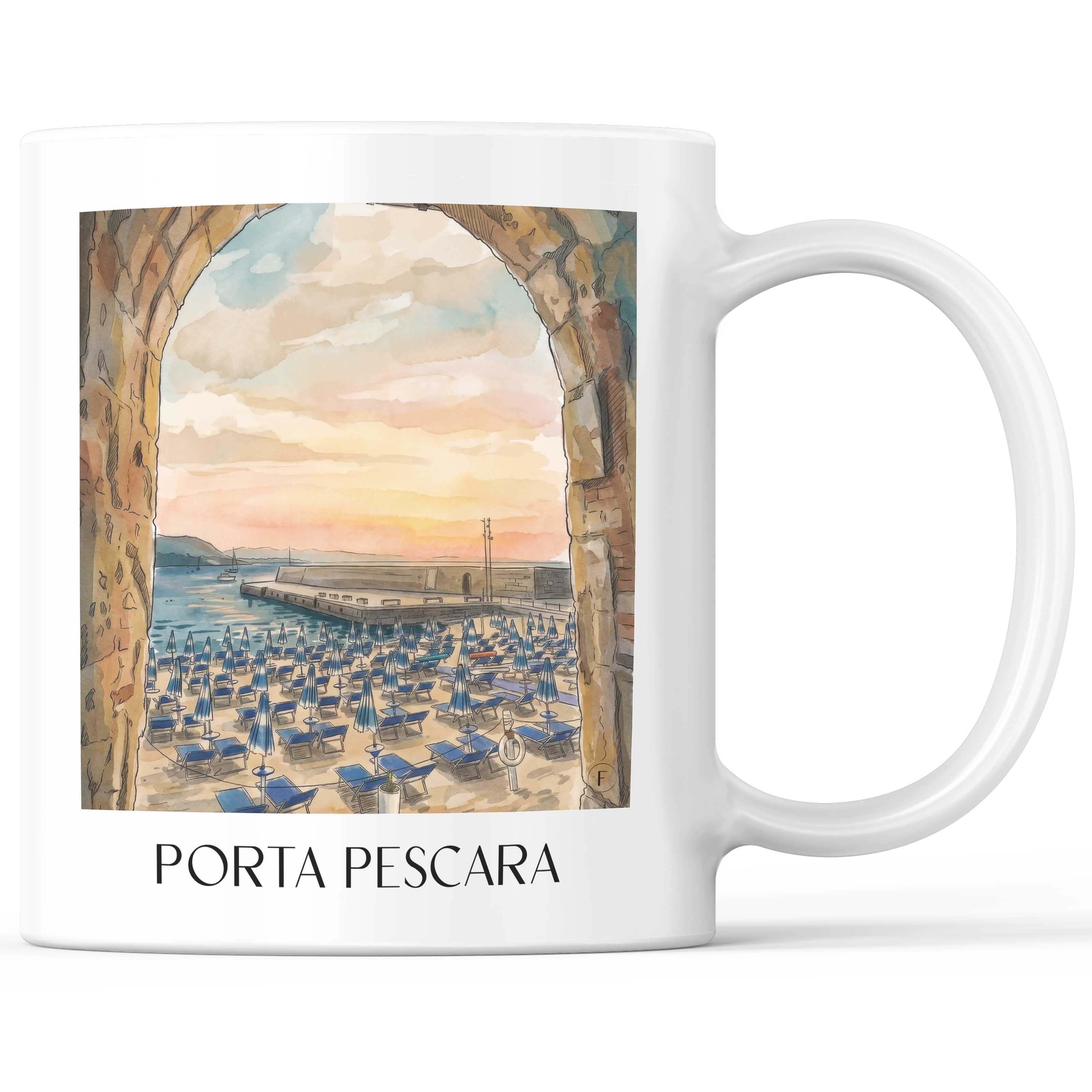 porta-pescara-cefalù-italien-kaffeebecher-aquarell