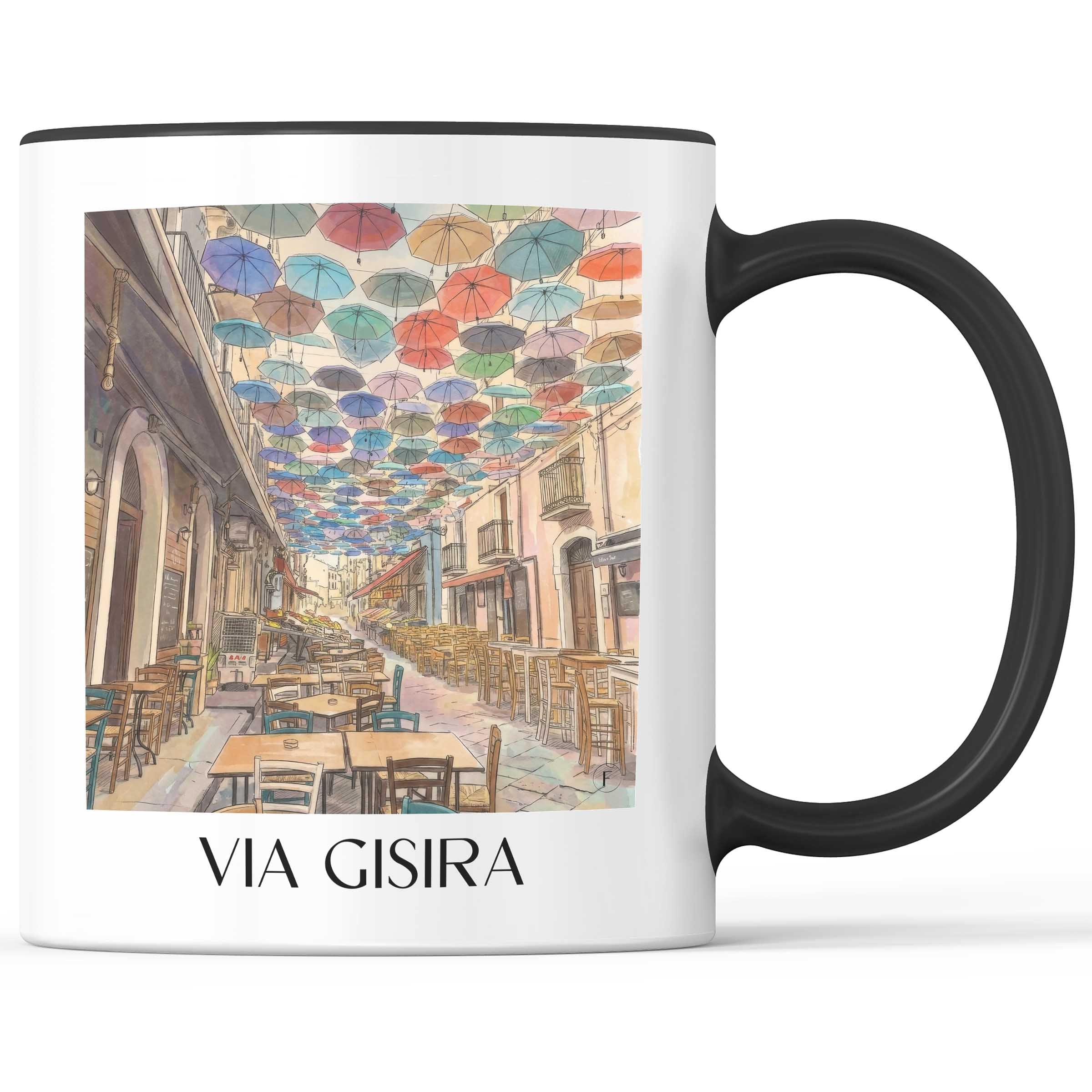 Via Gisira Kaffeebecher - Catania - Italien Becher - Kaffeetasse im Aquarell Stil