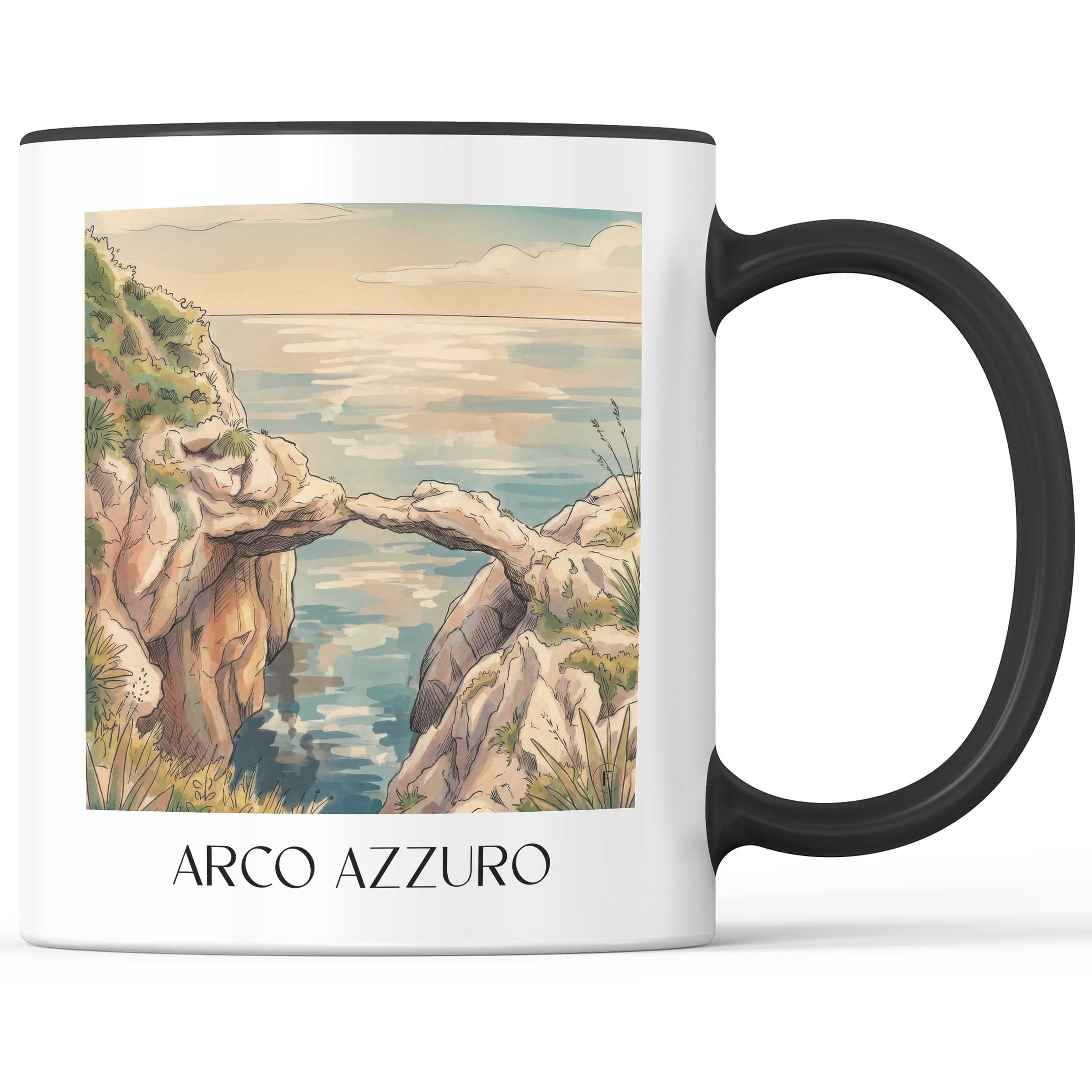 arco-azzuro-sizilien-italien-kaffeebecher-aquarell