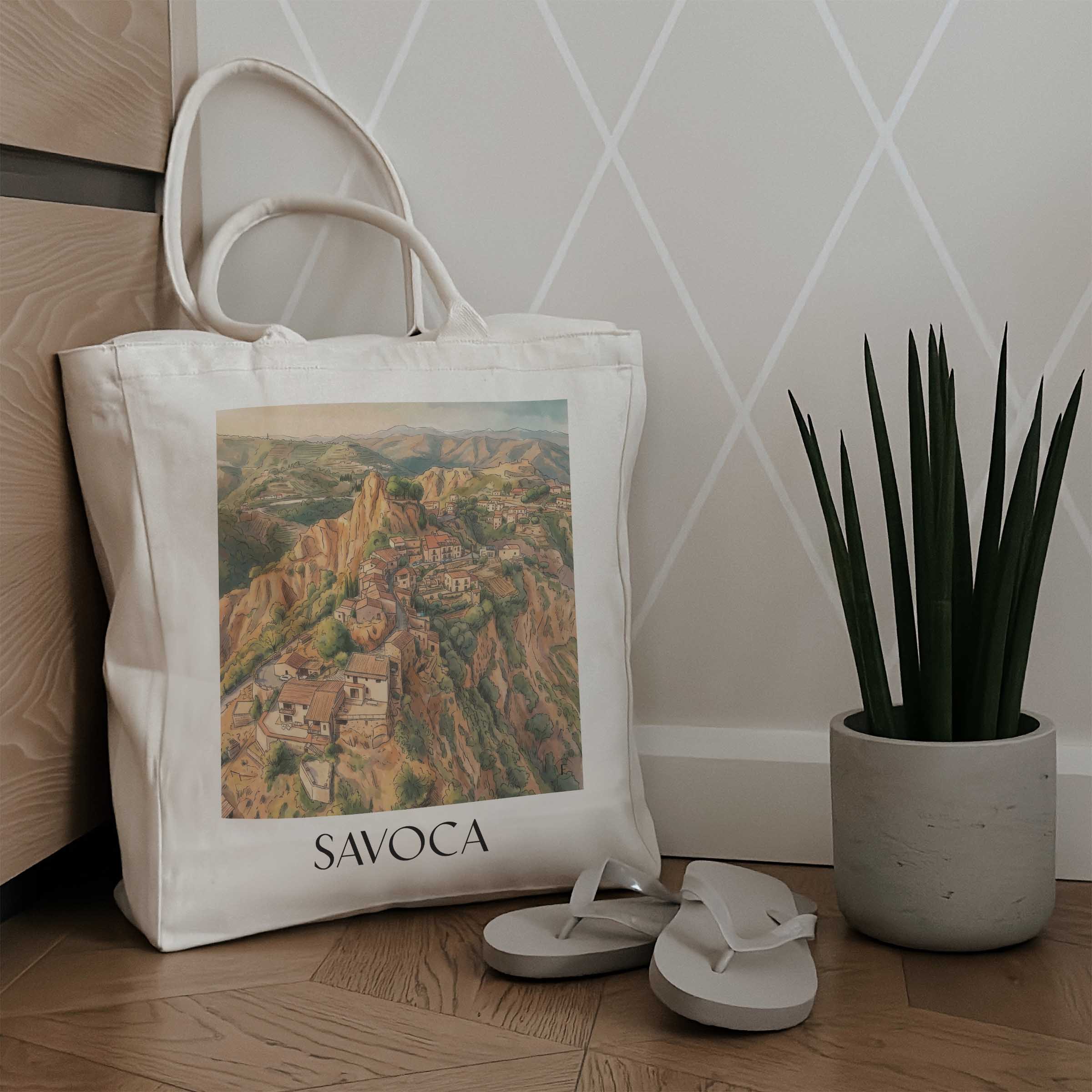 savoca-sizilien-italien-einkaufstasche-aquarell