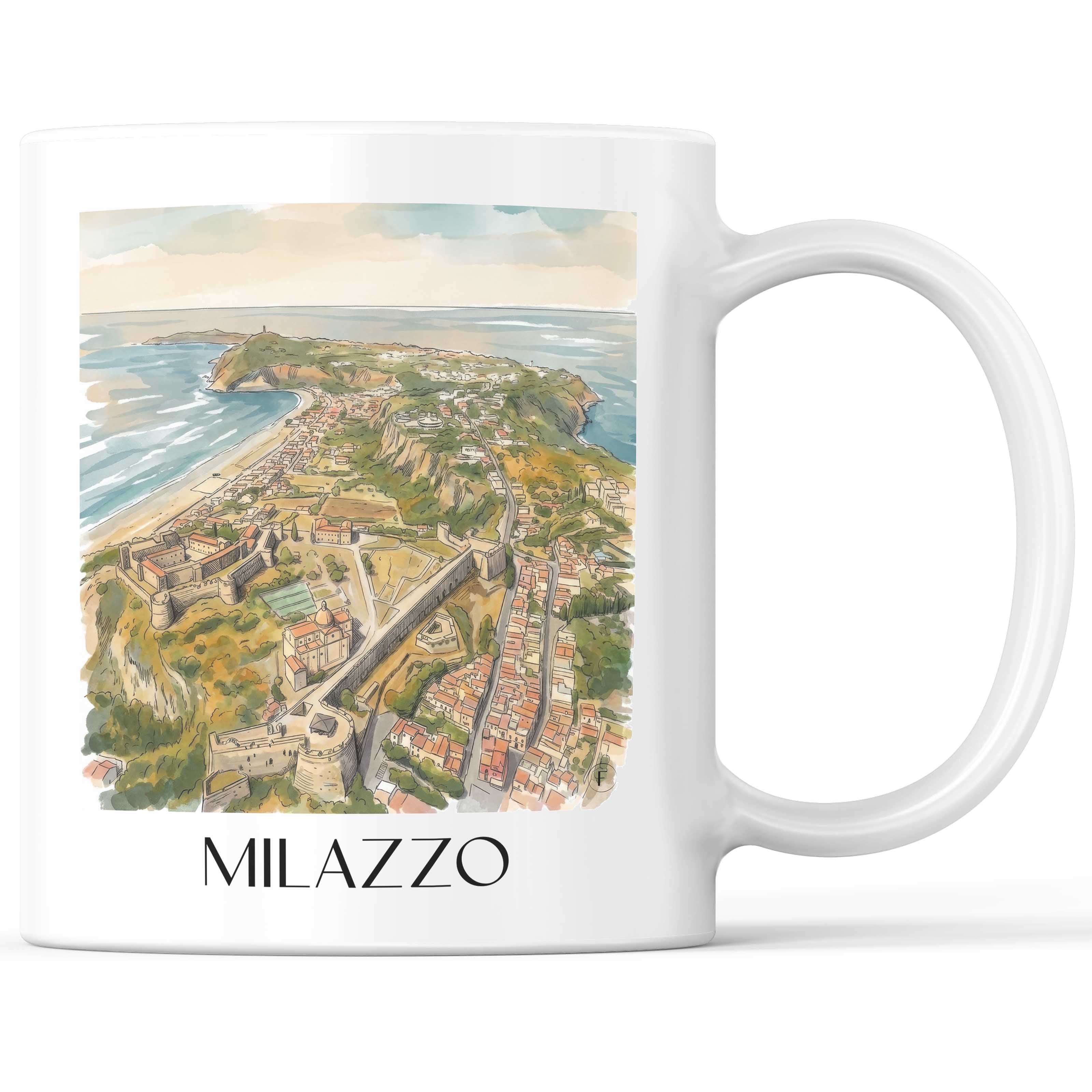 milazzo--sizilien-italien-kaffeebecher-aquarell