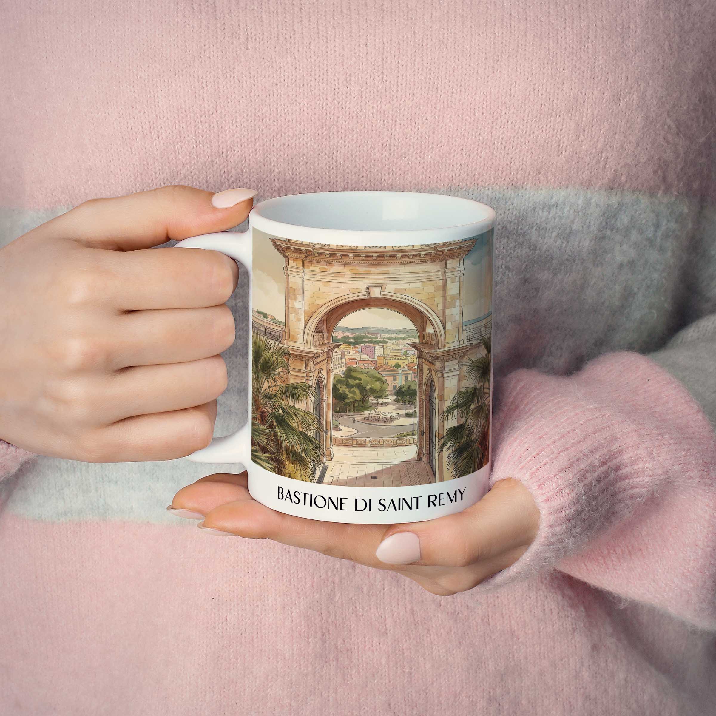 bastione-di-saint-remy-cagliari-italien-kaffeebecher-aquarell