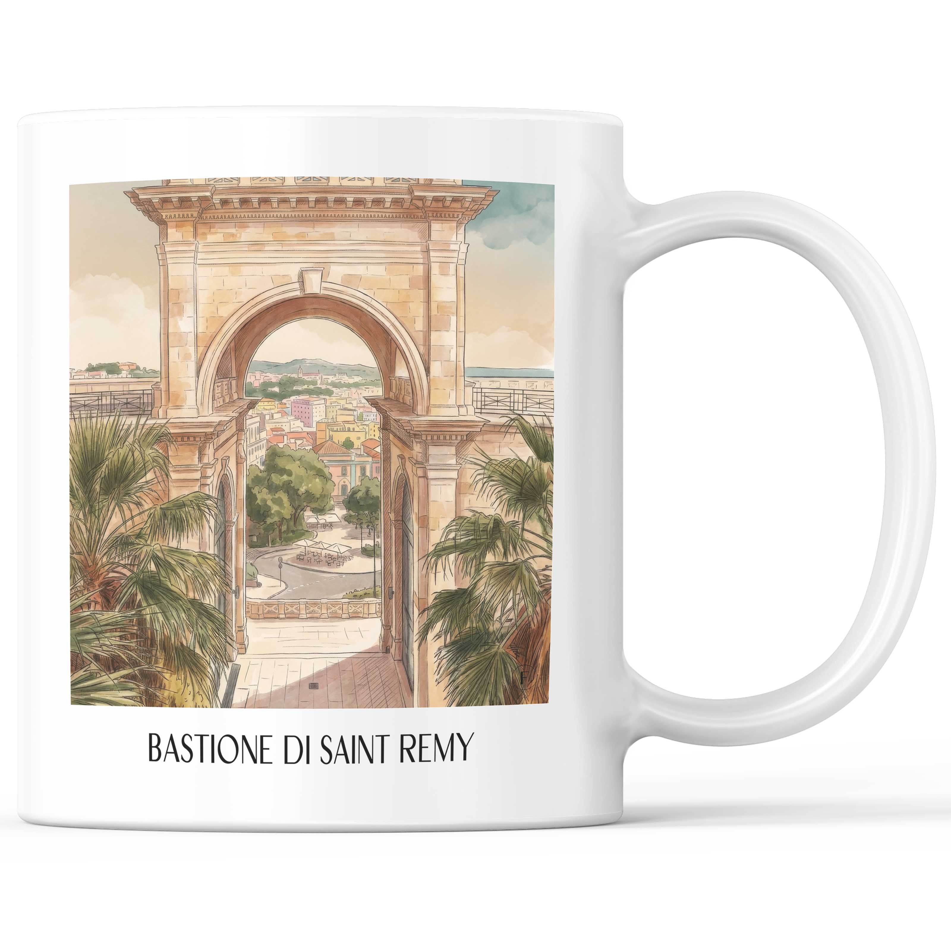 bastione-di-saint-remy-cagliari-italien-kaffeebecher-aquarell