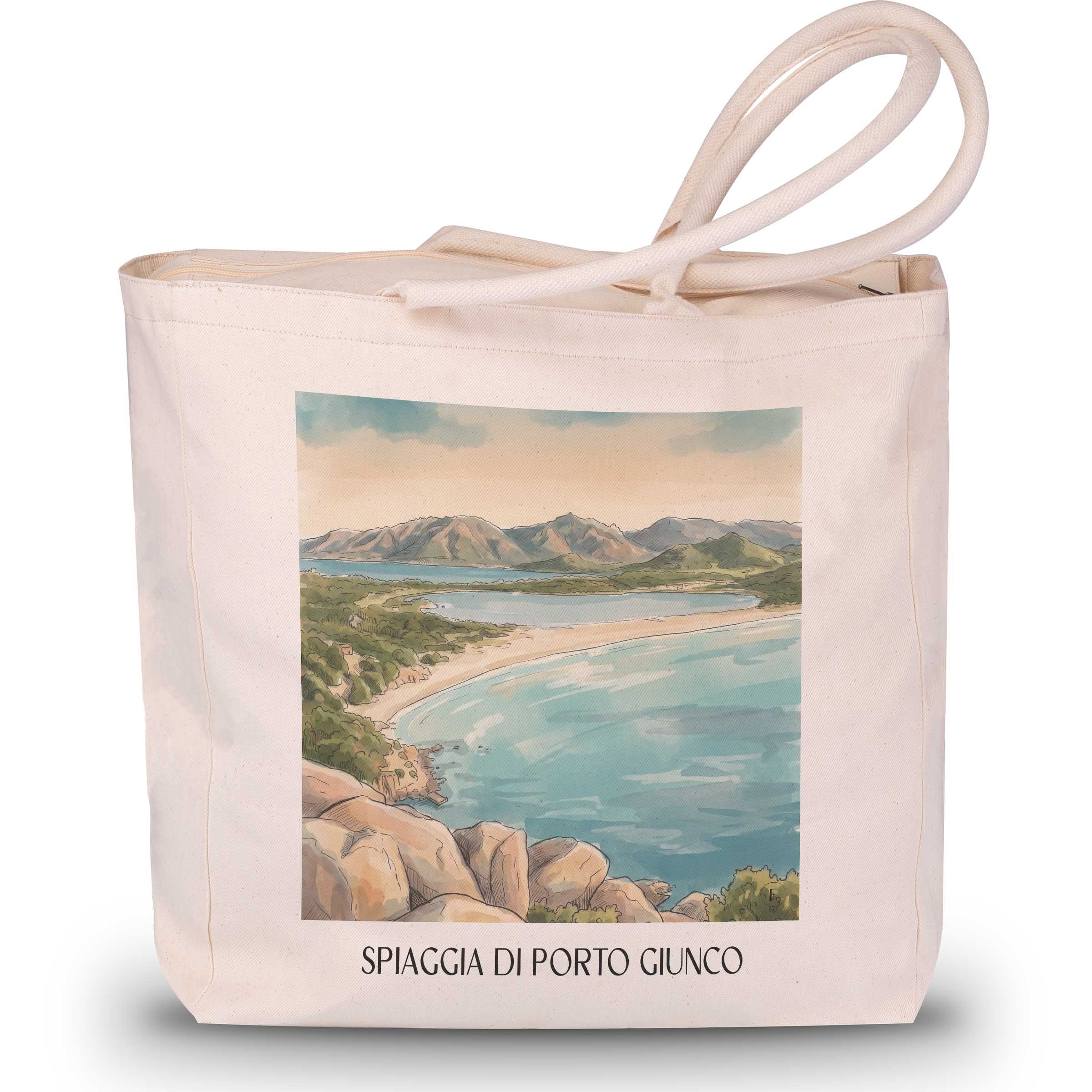 spiaggia-di-porto-giunco-sardinien-italien-einkaufstasche-aquarell