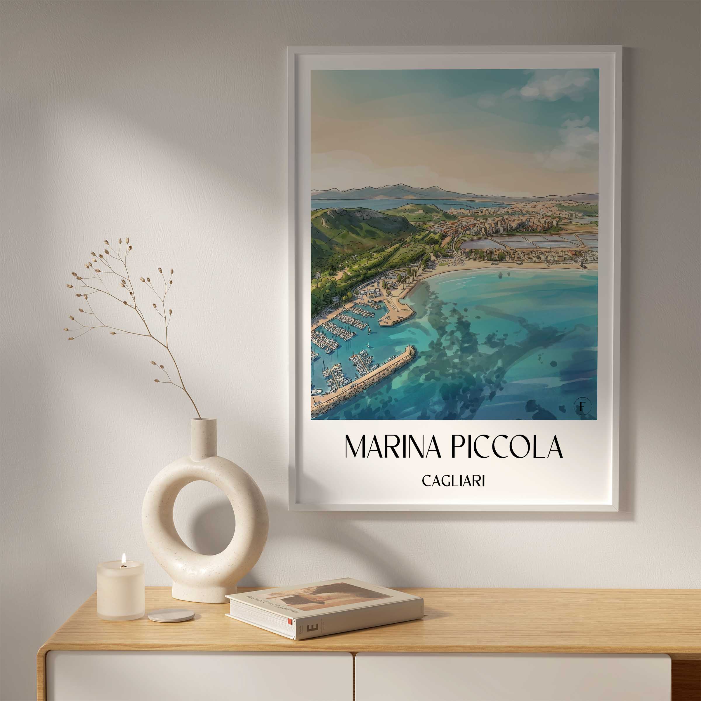 marina-piccola-cagliari-italien-poster-aquarell