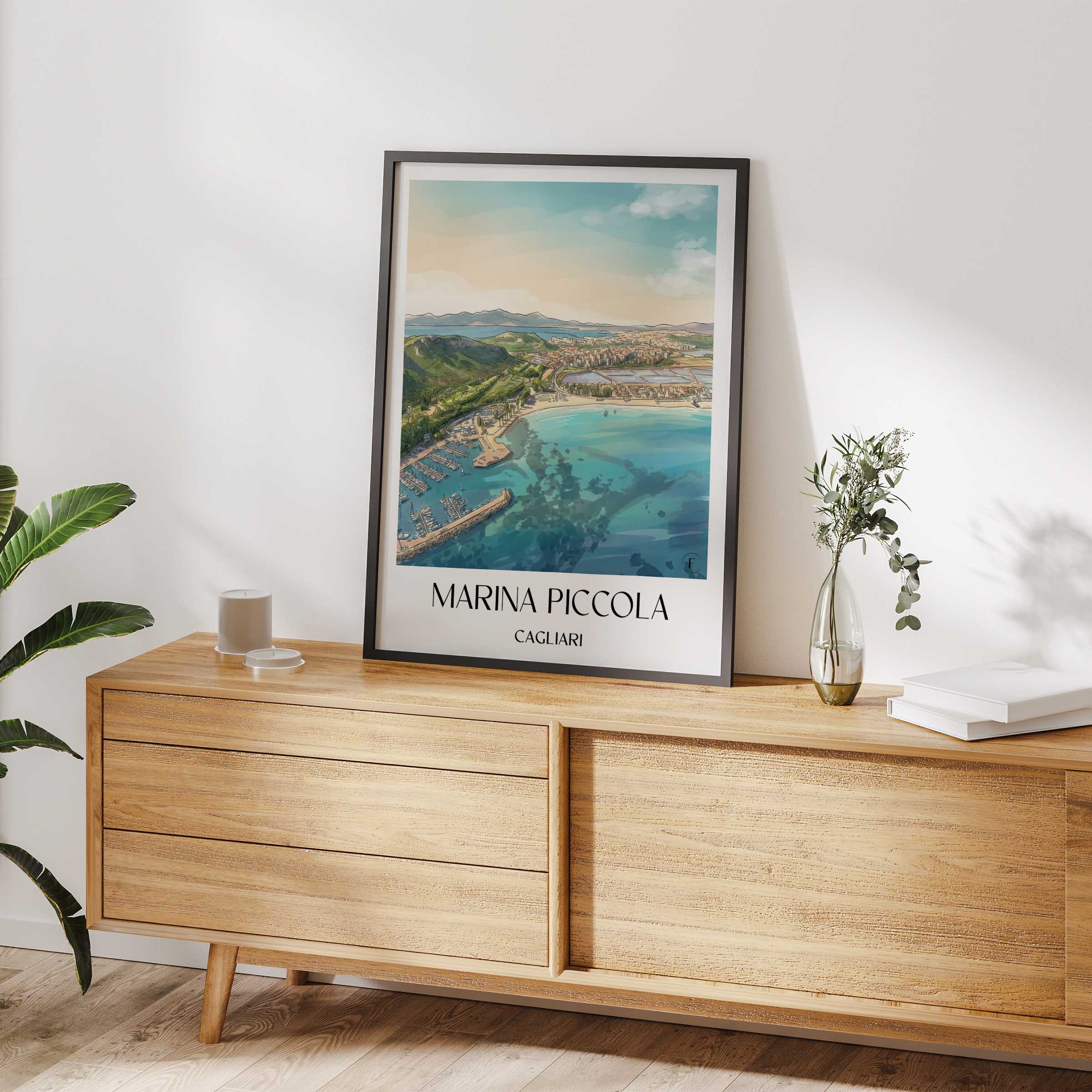 marina-piccola-cagliari-italien-poster-aquarell