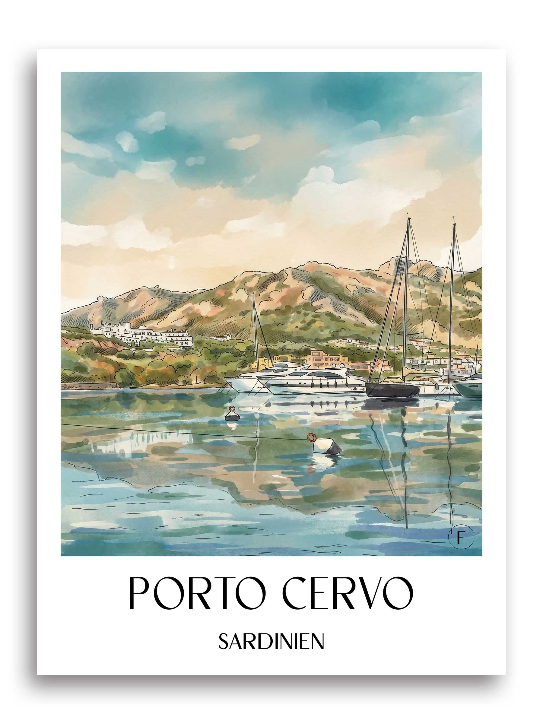 porto-cervo-sardinien-italien-poster-aquarell