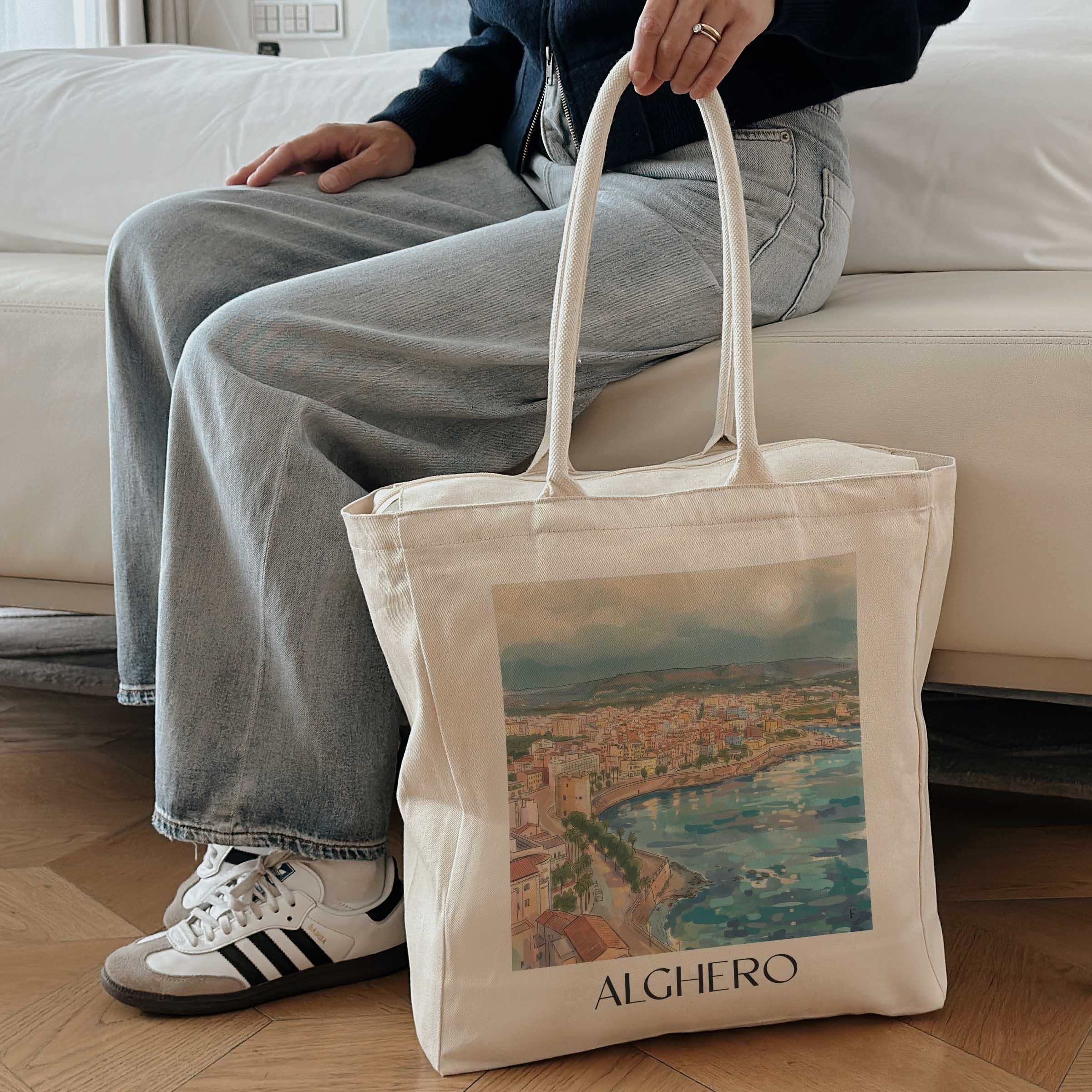 alghero-sardinien-italien-einkaufstasche-aquarell