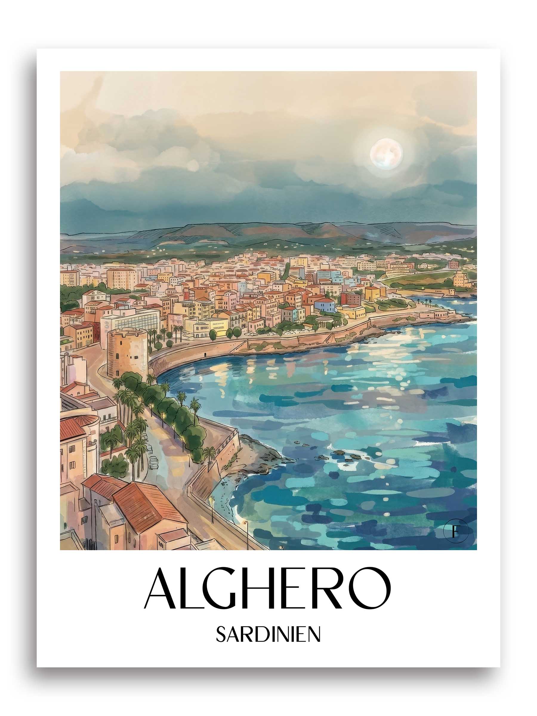 alghero-sardinien-italien-poster-aquarell