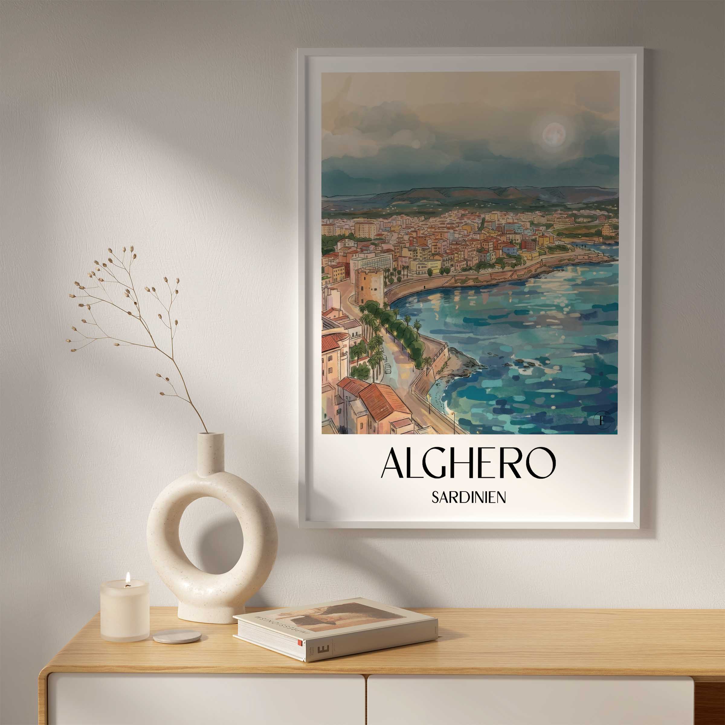 alghero-sardinien-italien-poster-aquarell