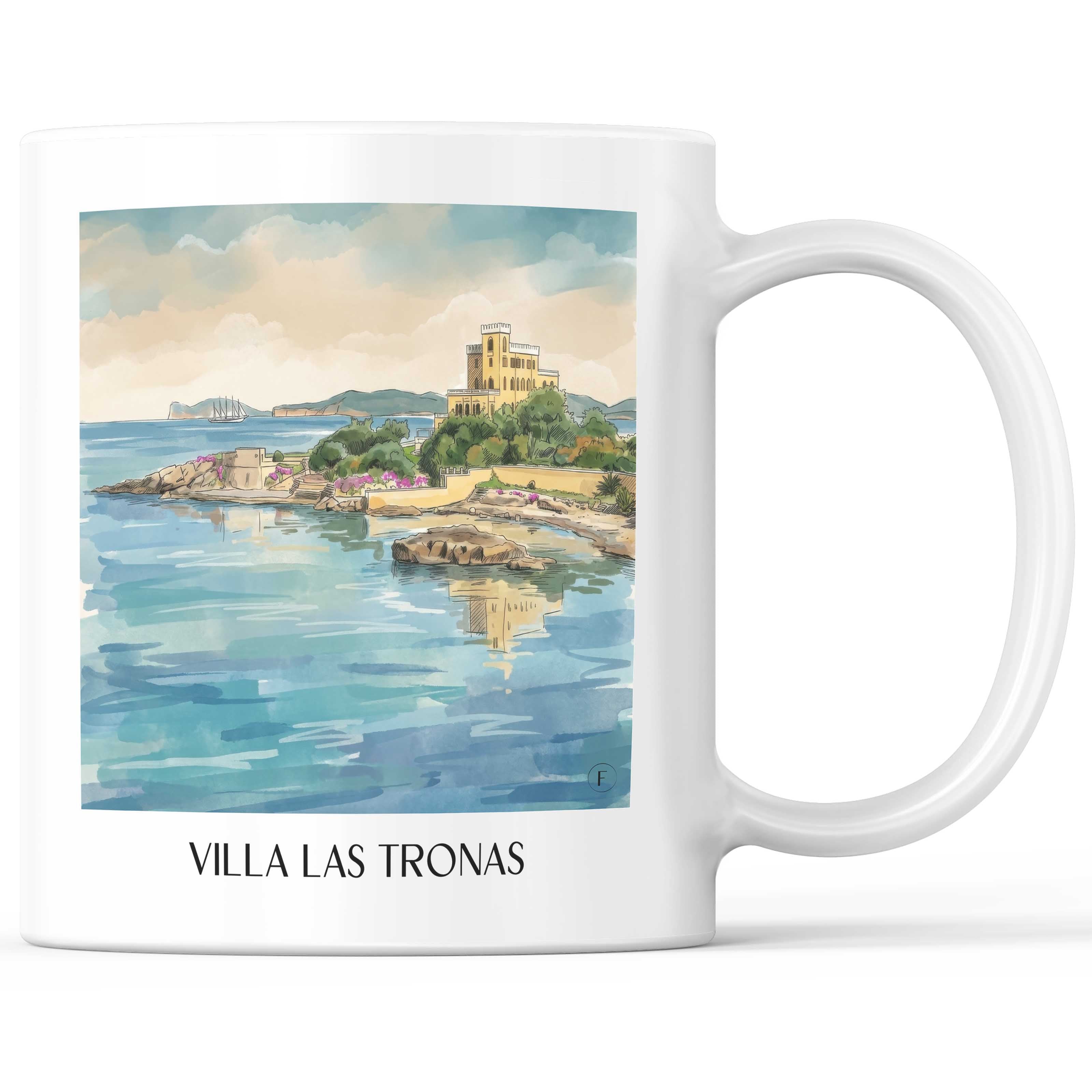 Villa las Tronas Kaffeebecher - Alghero - Italien Becher - Kaffeetasse im Aquarell Stil