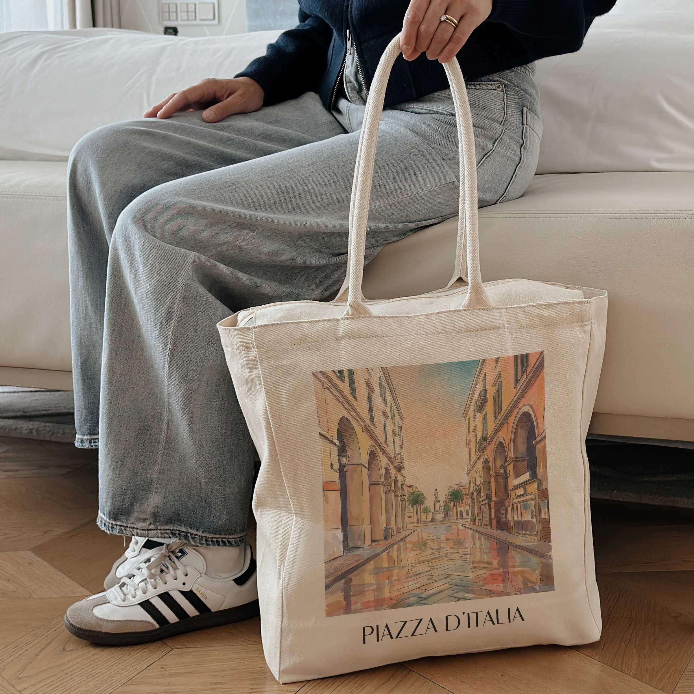 piazza-d´italia-sassari-italien-einkaufstasche-aquarell