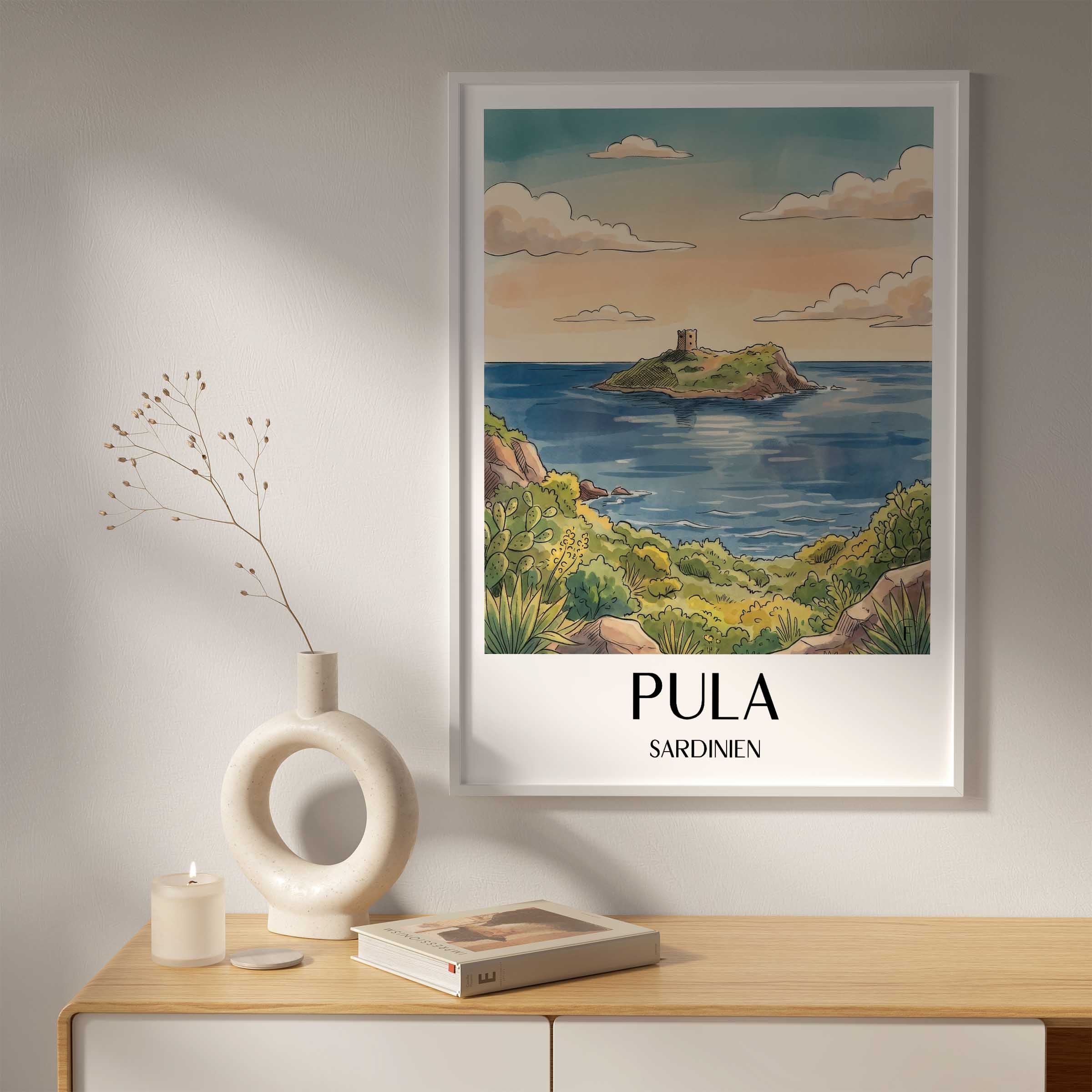 pula--sardinien-italien-poster-aquarell