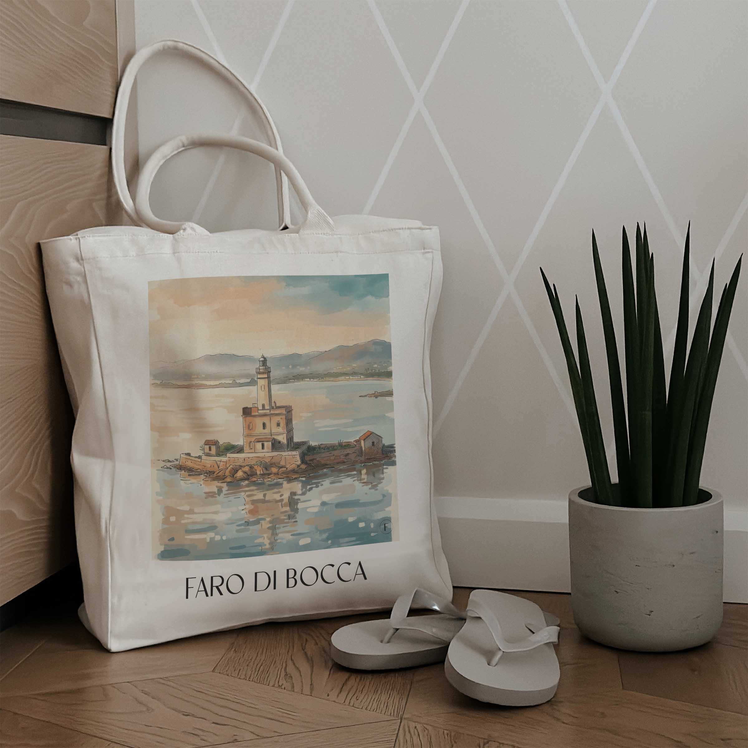 faro-di-bocca-olbia-italien-einkaufstasche-aquarell