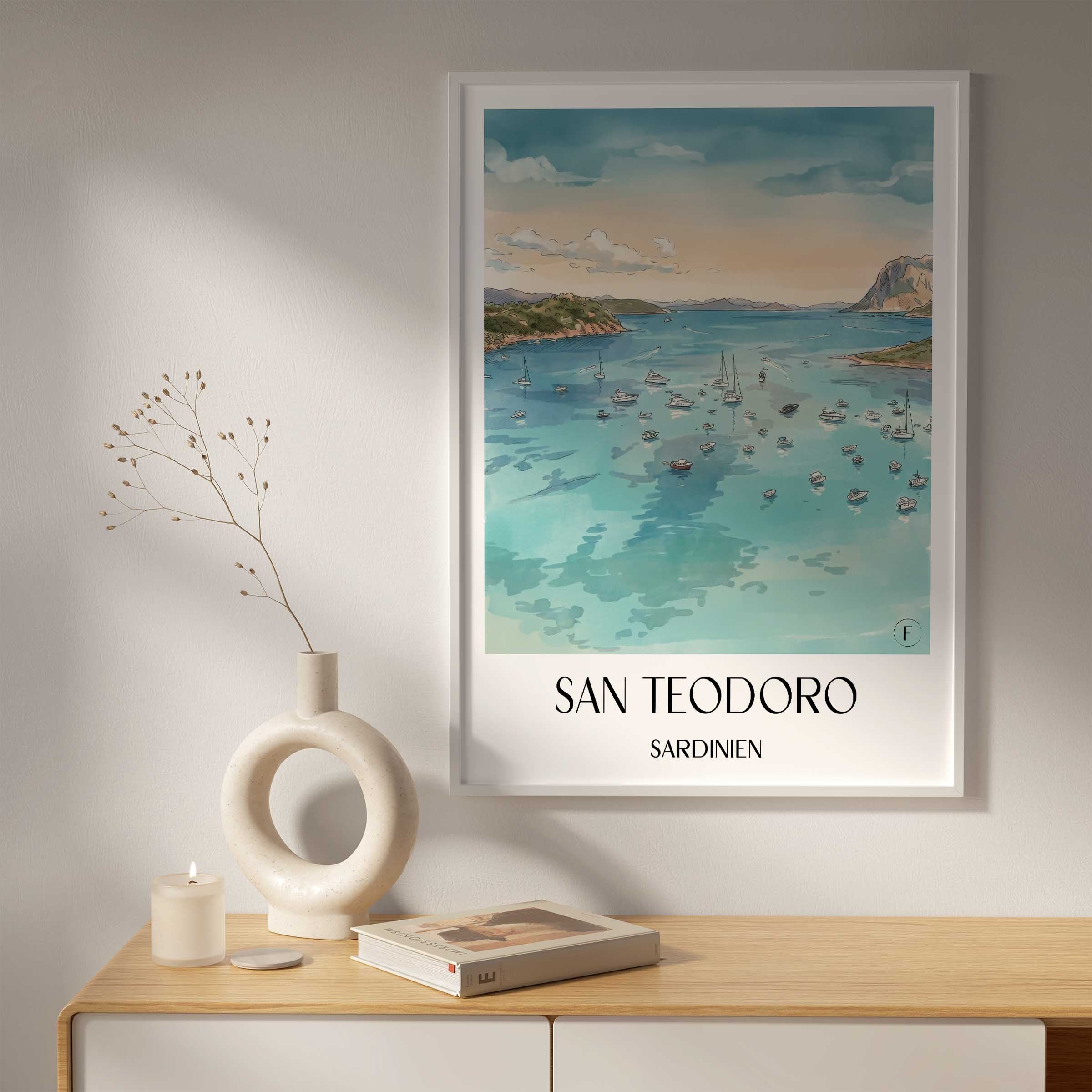 san-teodoro--sardinien-italien-poster-aquarell