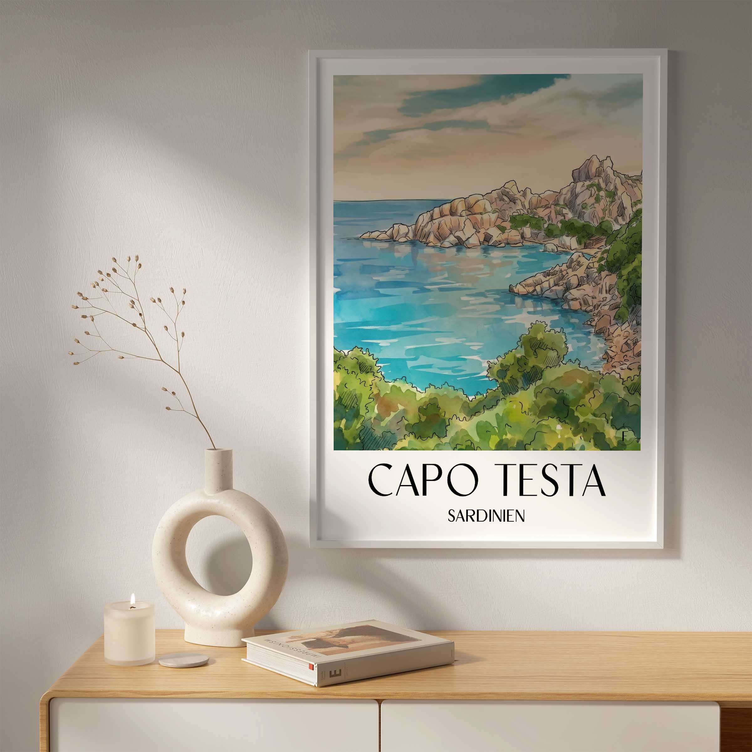 capo-testa--sardinien-italien-poster-aquarell