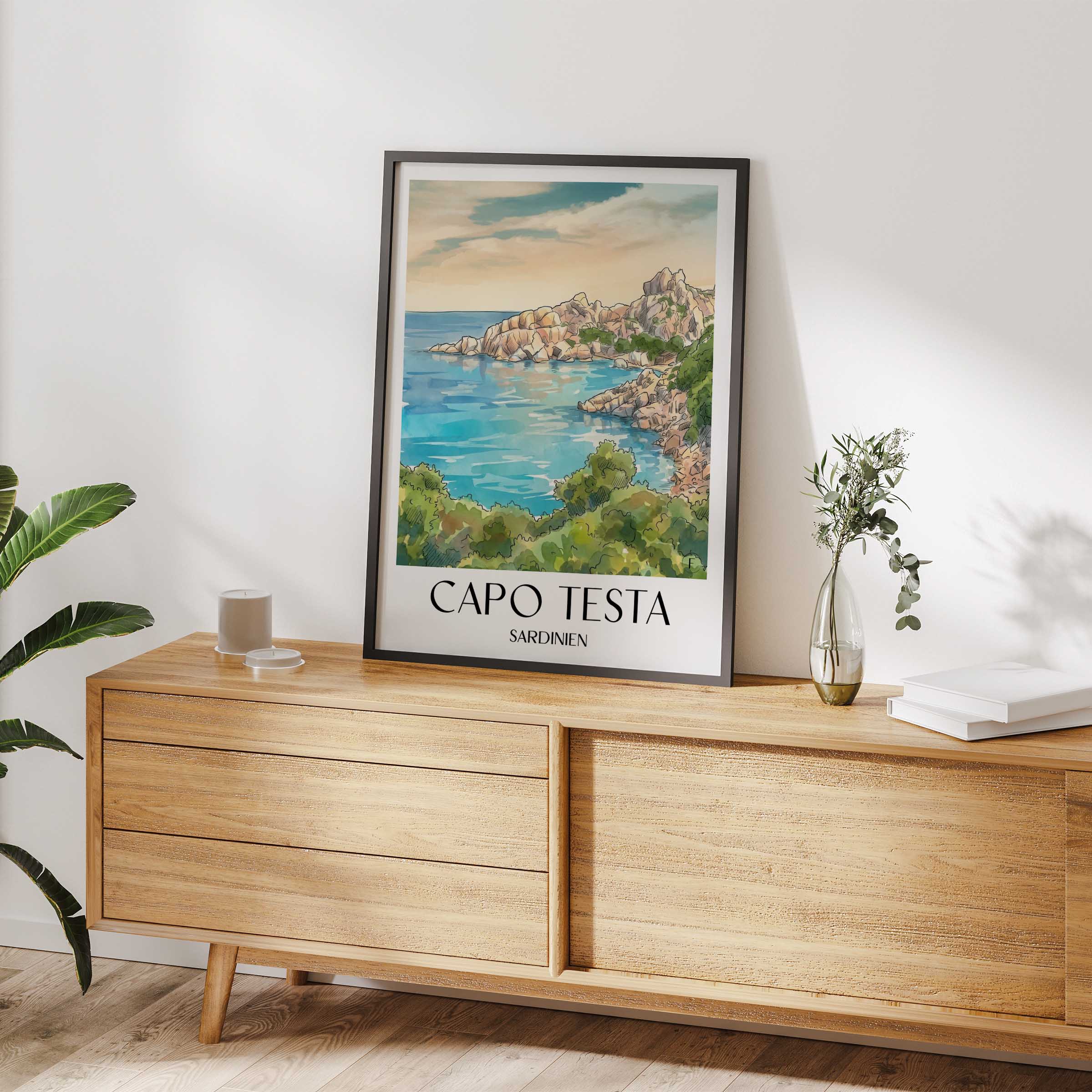 capo-testa--sardinien-italien-poster-aquarell
