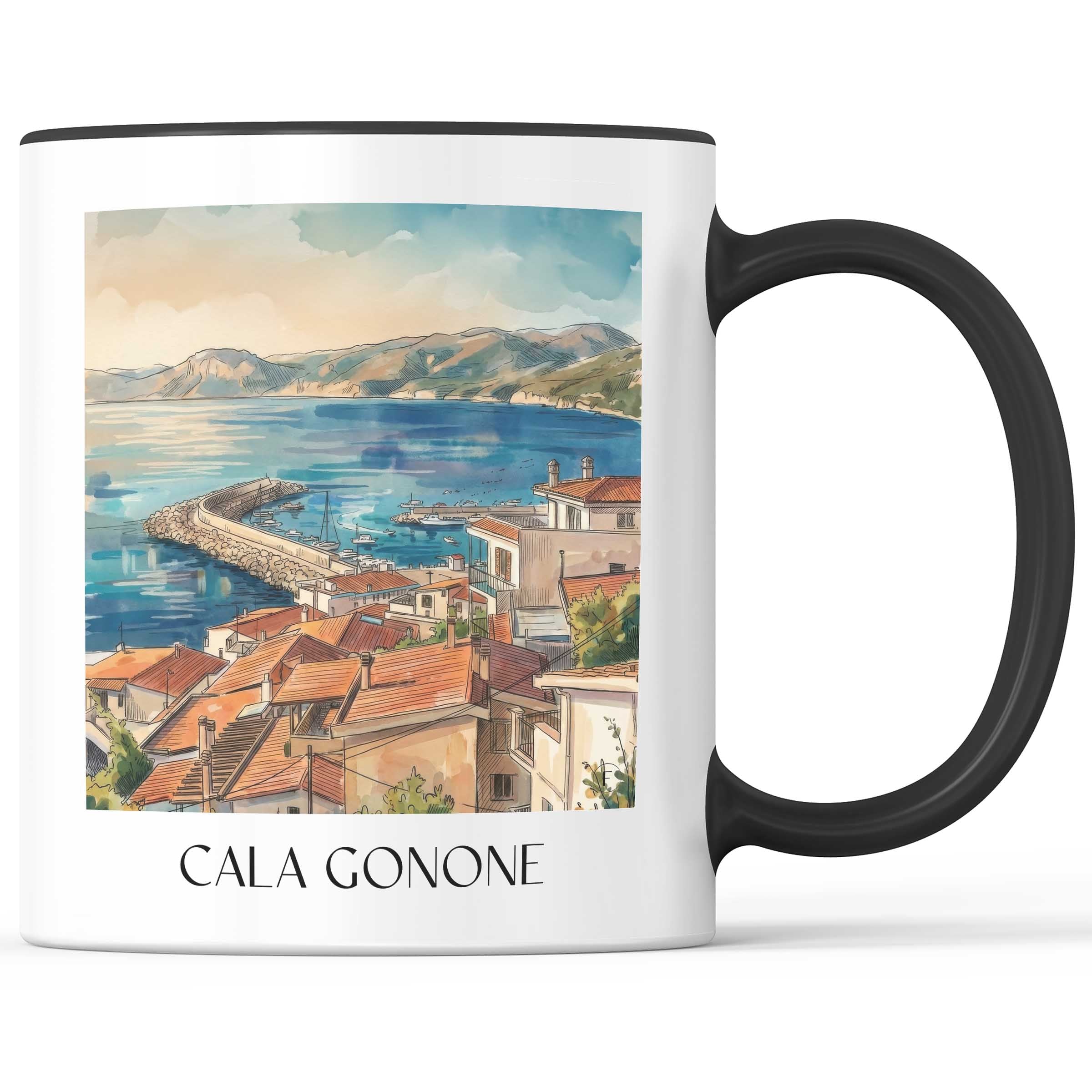 cala-gonone-sardinien-italien-kaffeebecher-aquarell