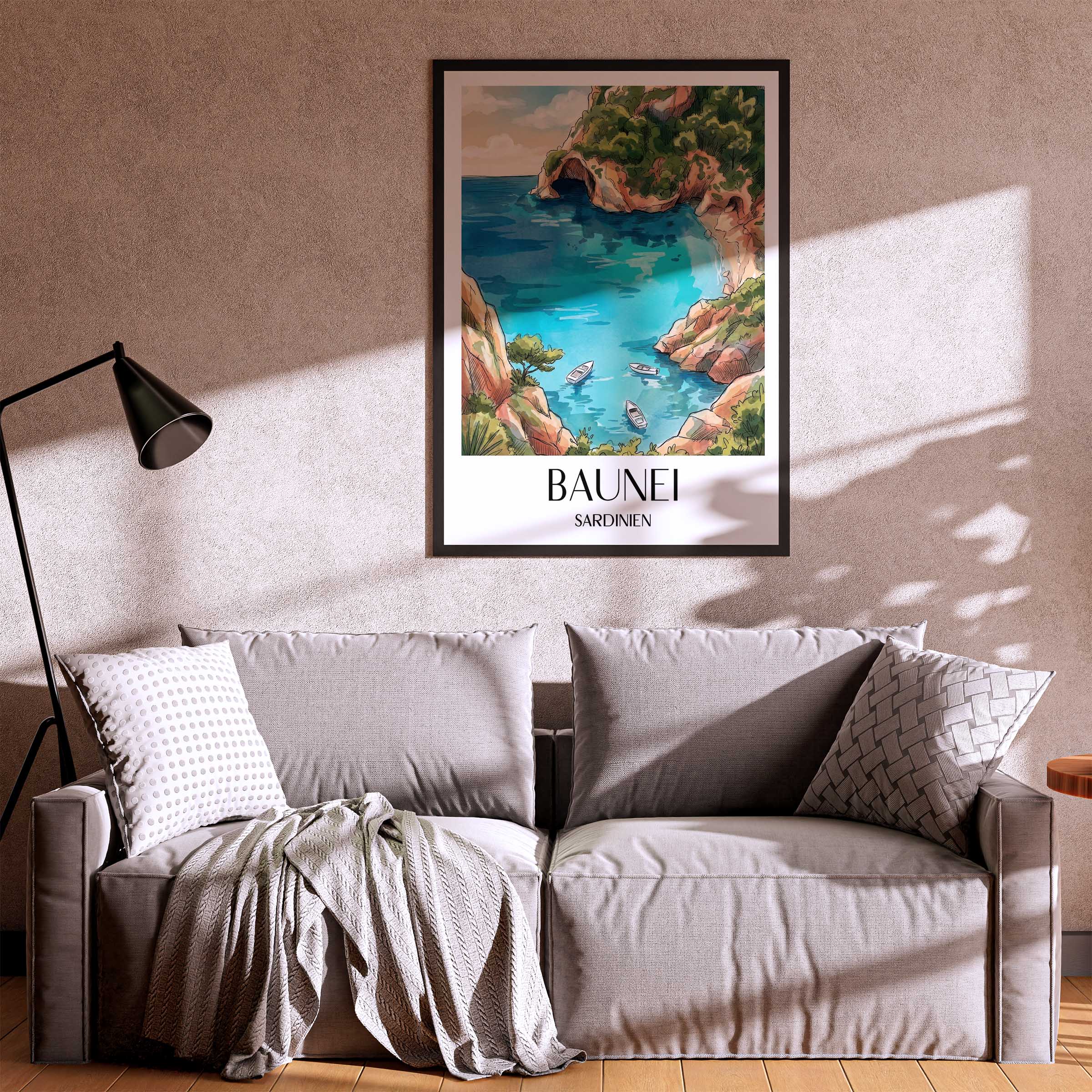 baunei-sardinien-italien-poster-aquarell