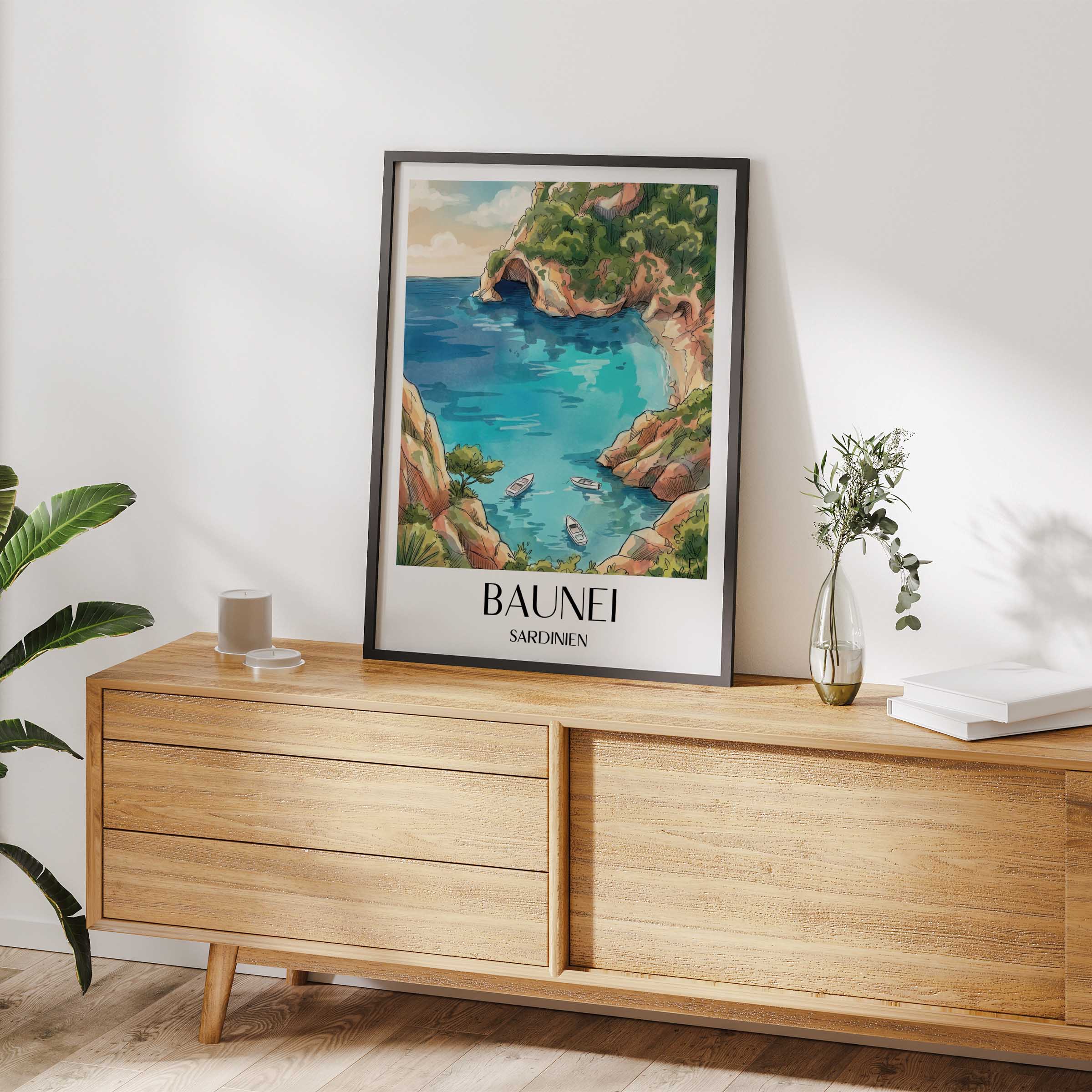 baunei-sardinien-italien-poster-aquarell