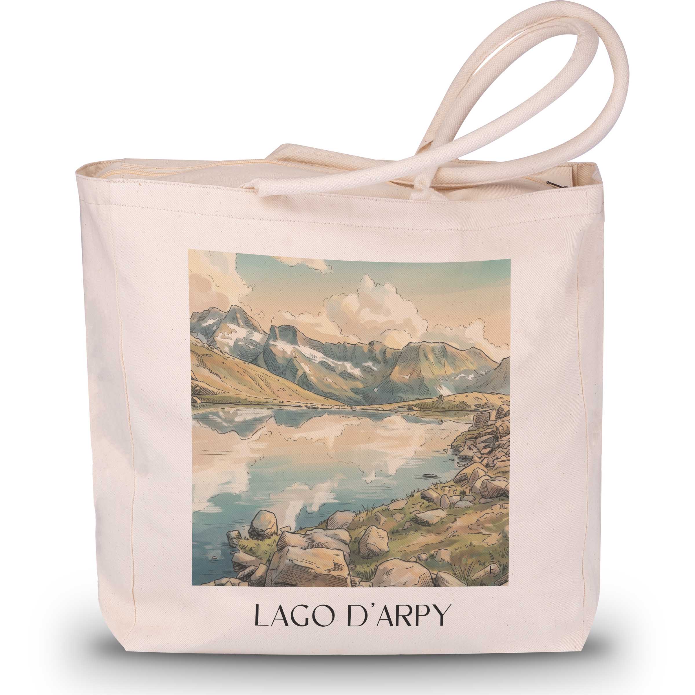 lago-d´arpy-aostatal-italien-einkaufstasche-aquarell