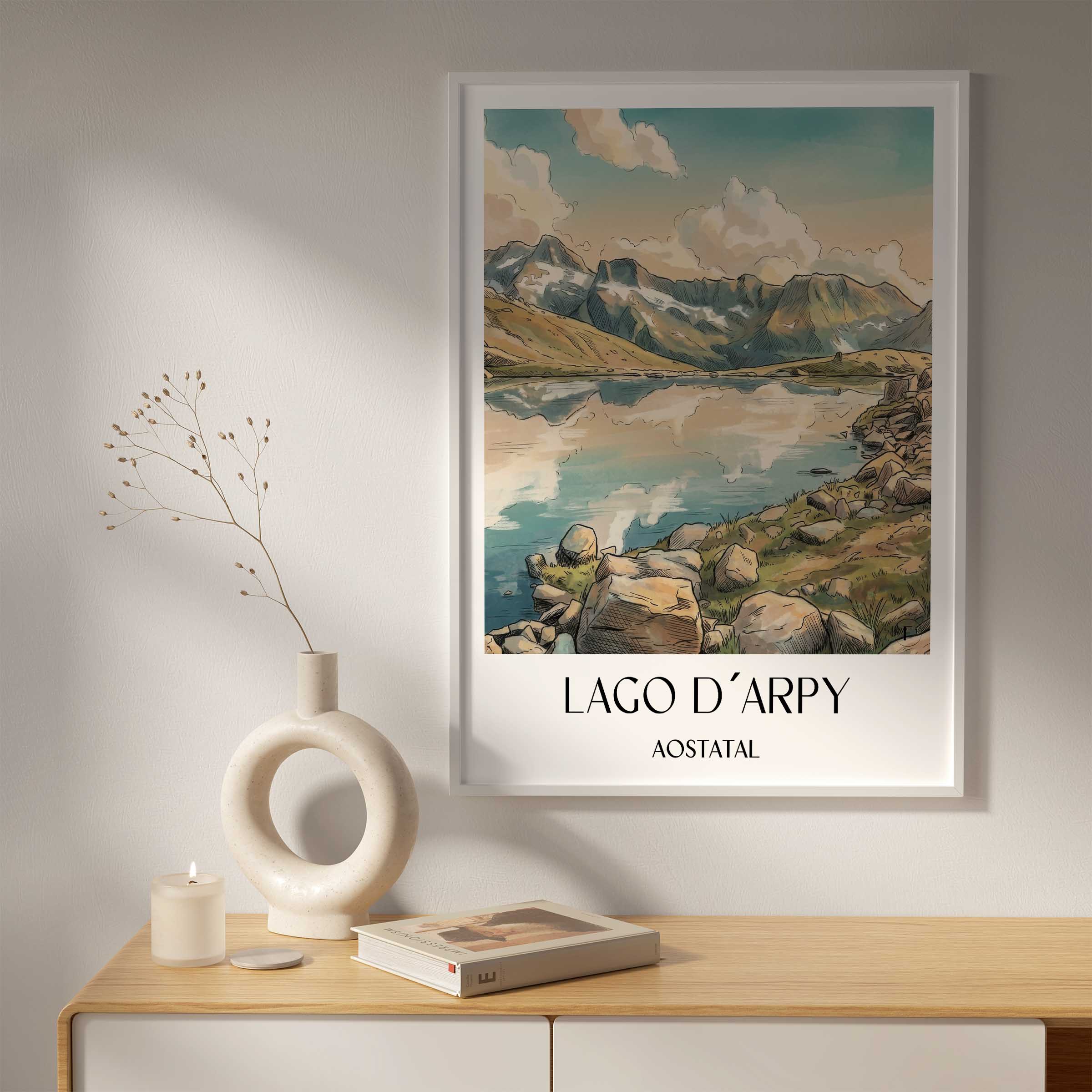 lago-d´arpy-aostatal-italien-poster-aquarell